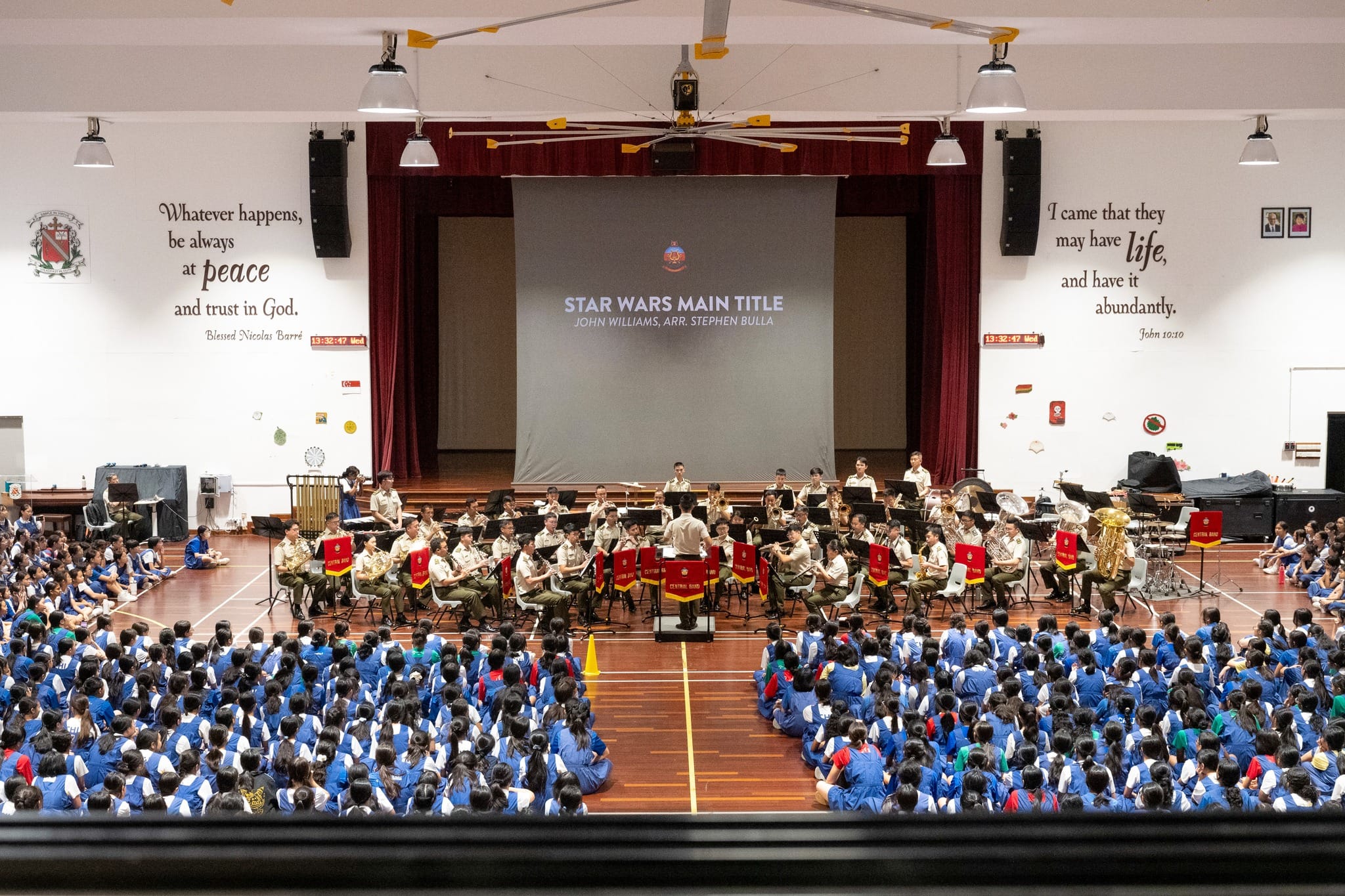 The SAF Central Band at CHIJ Secondary School on 6 August 2025.
