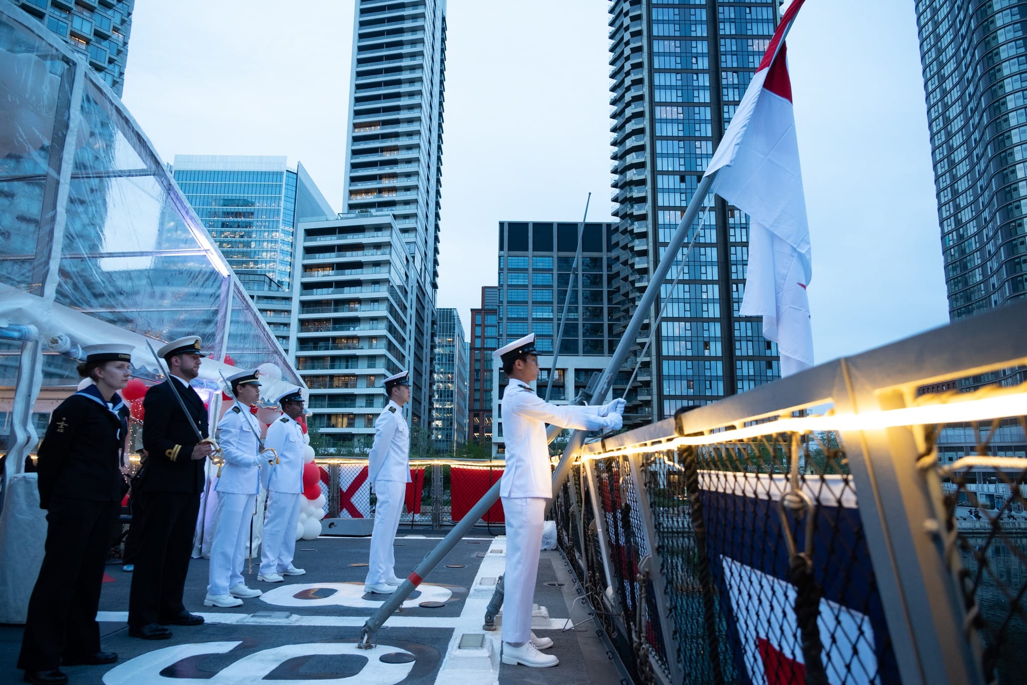 The sunset ceremony at the closing of the event.