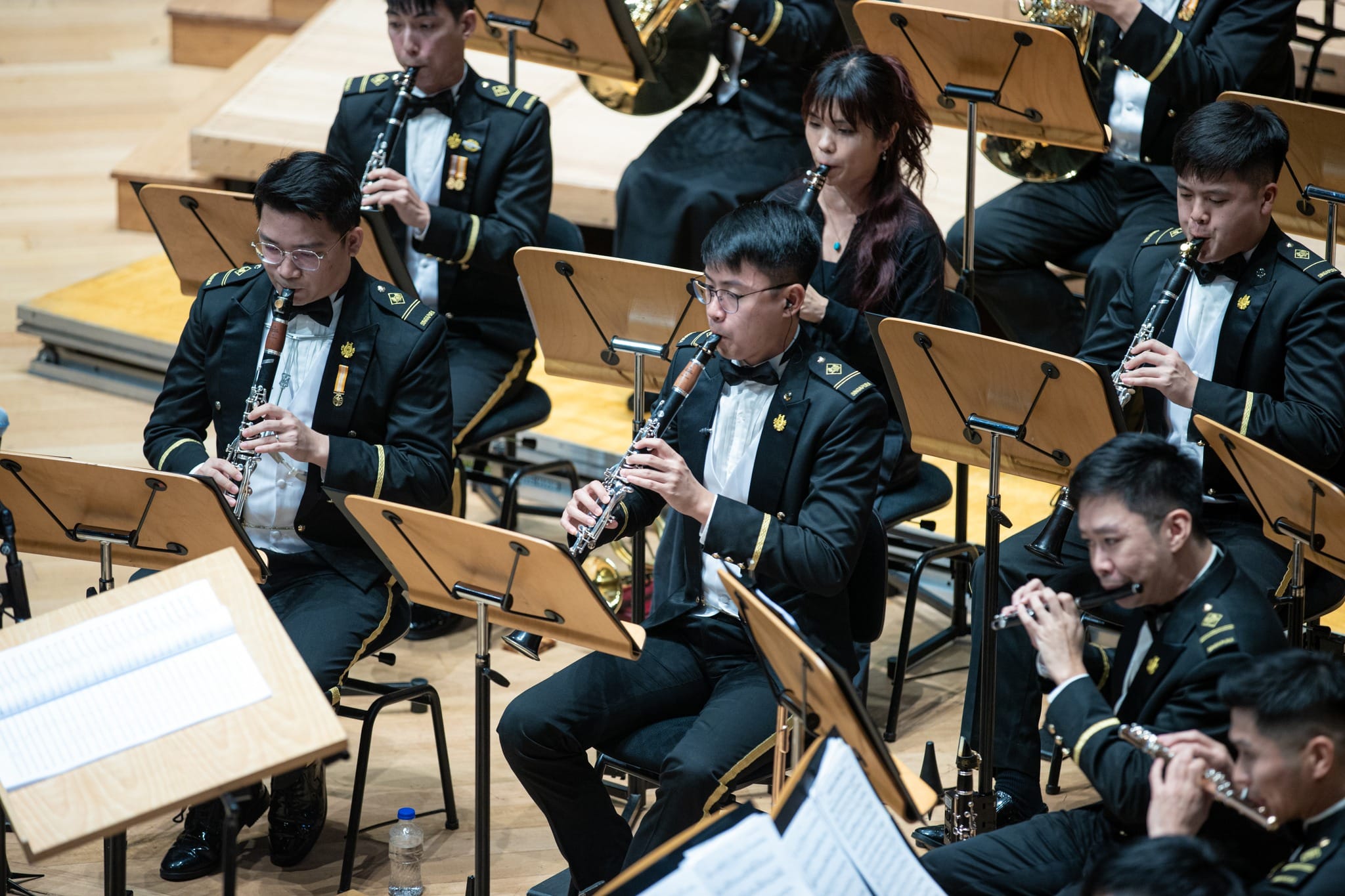 The woodwind section in performance.