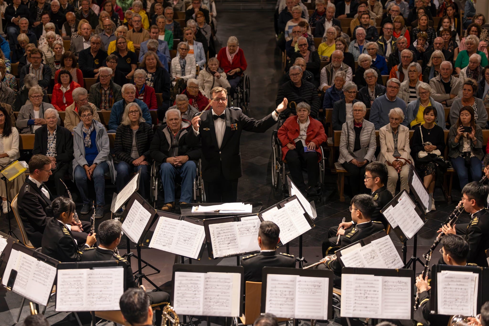 Colonel Christoph Scheibling, Deputy Commander, leading the SAF Central Band.