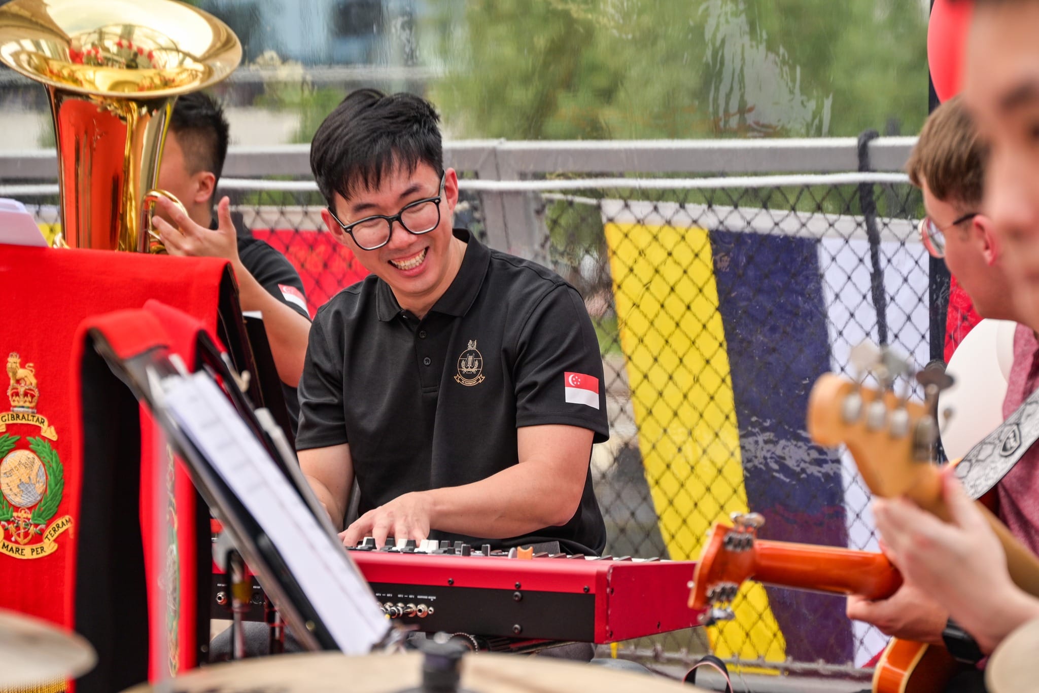 Percussionist ME2 Lee Yu Ru doubling on the keyboard.