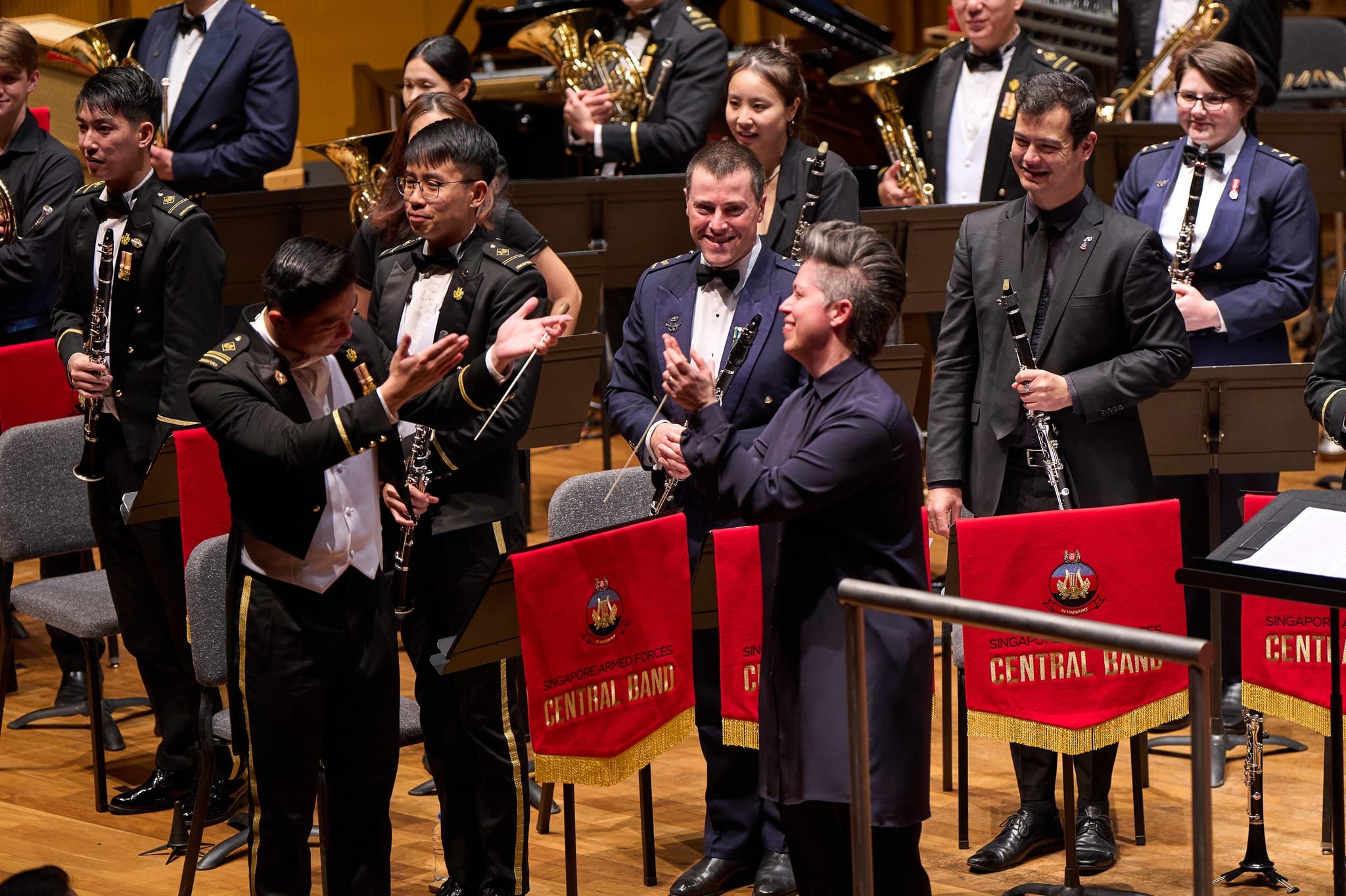 ME5 Ignatius Wang and Ms Hartenberger sharing a lighthearted moment at the curtain call.
