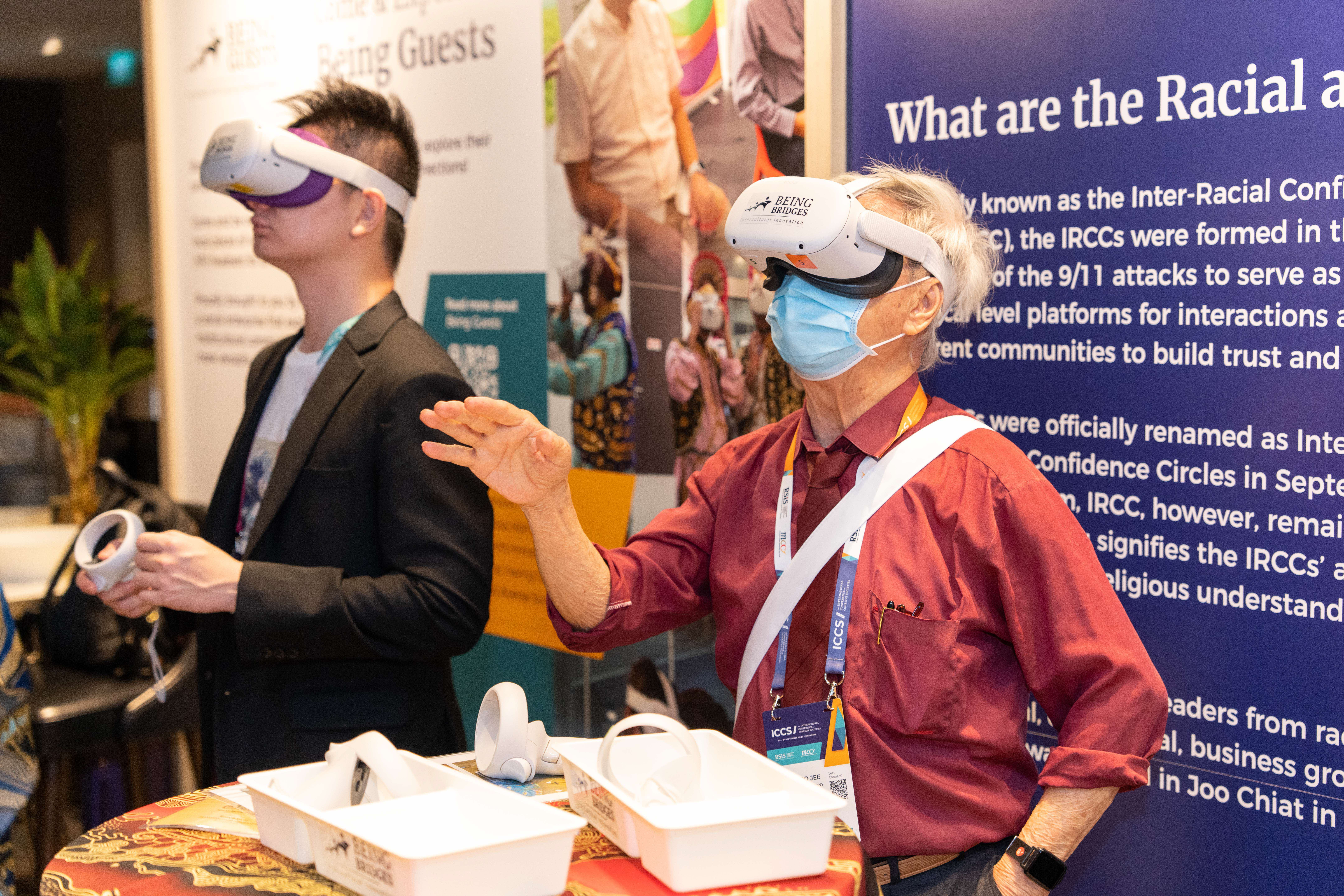 The VR goggles by Being Bridges featured at ICCS 2022 and gave users the opportunity to explore various houses of worshi