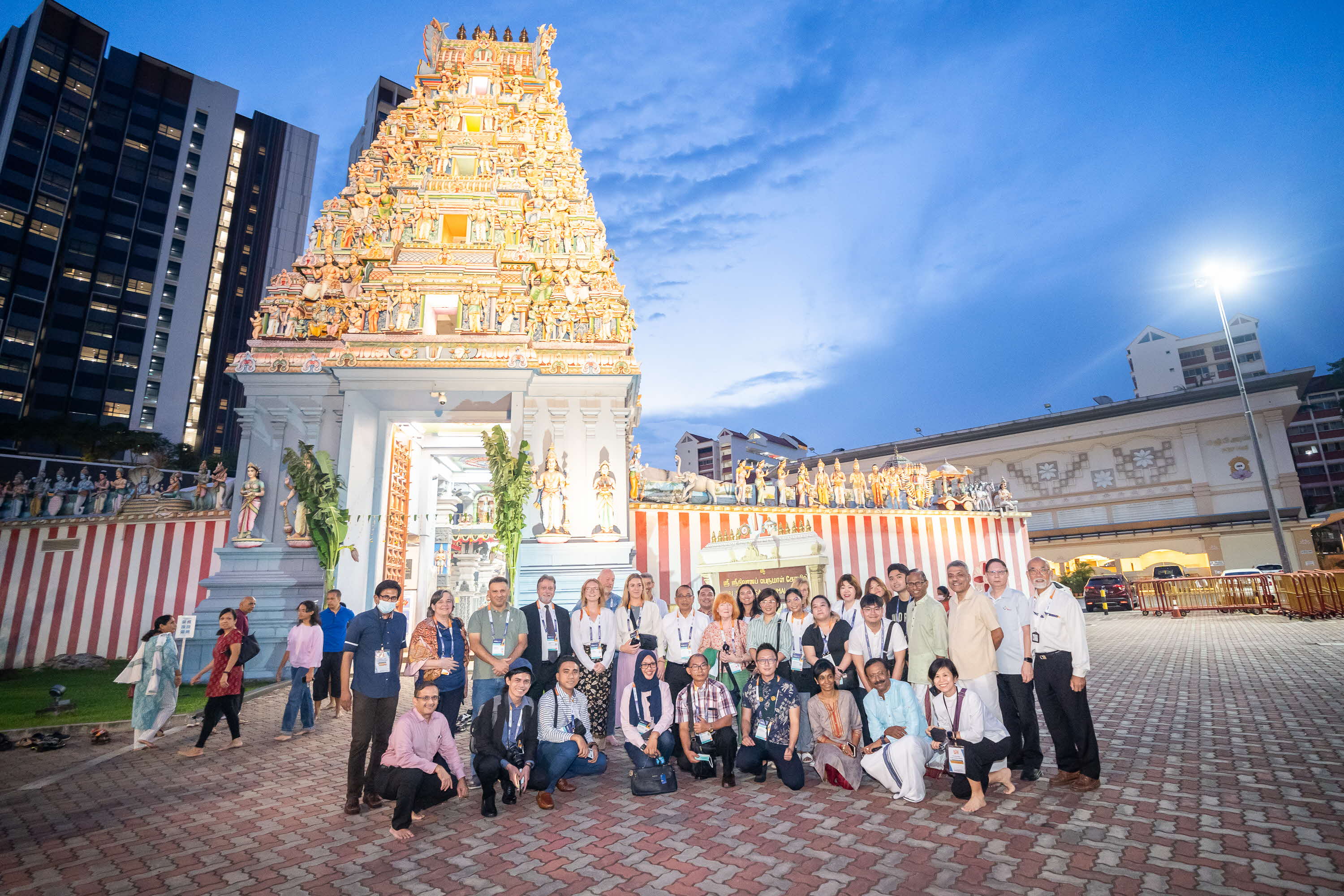 ICCS 2022 speakers and delegates visiting the Sri Srinivasa Perumal Temple on 6 September 2022