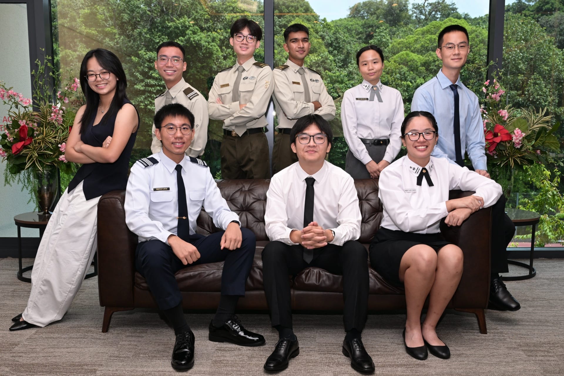 Scholarship recipients across the 8 defence scholarships at the Defence Scholarship Awards Ceremony held at Temasek Club.