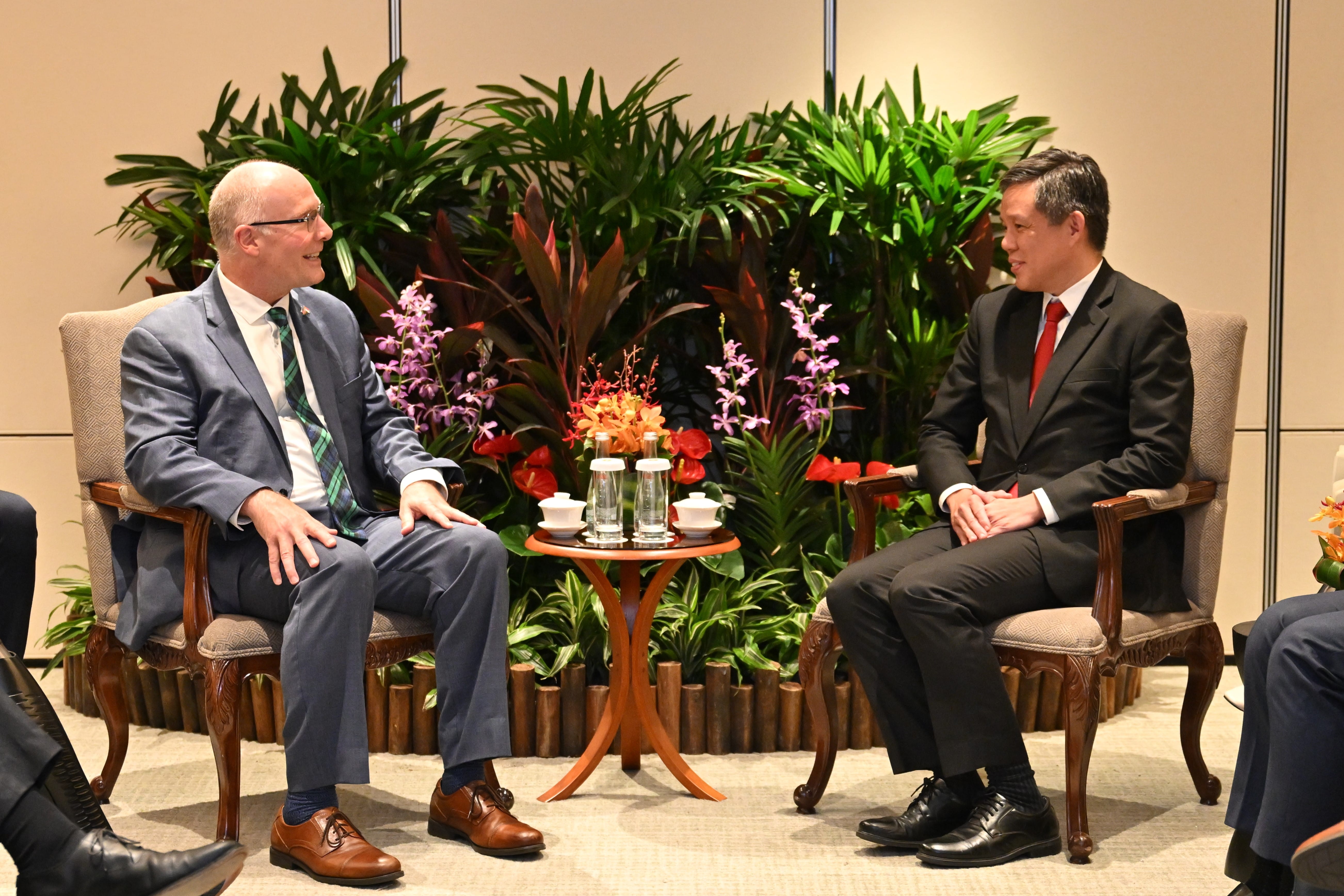 Mr Chan met with the United States Congressional Delegation led by Chair of the House Committee of the Chinese Communist Party John Moolenar (R-Michigan).