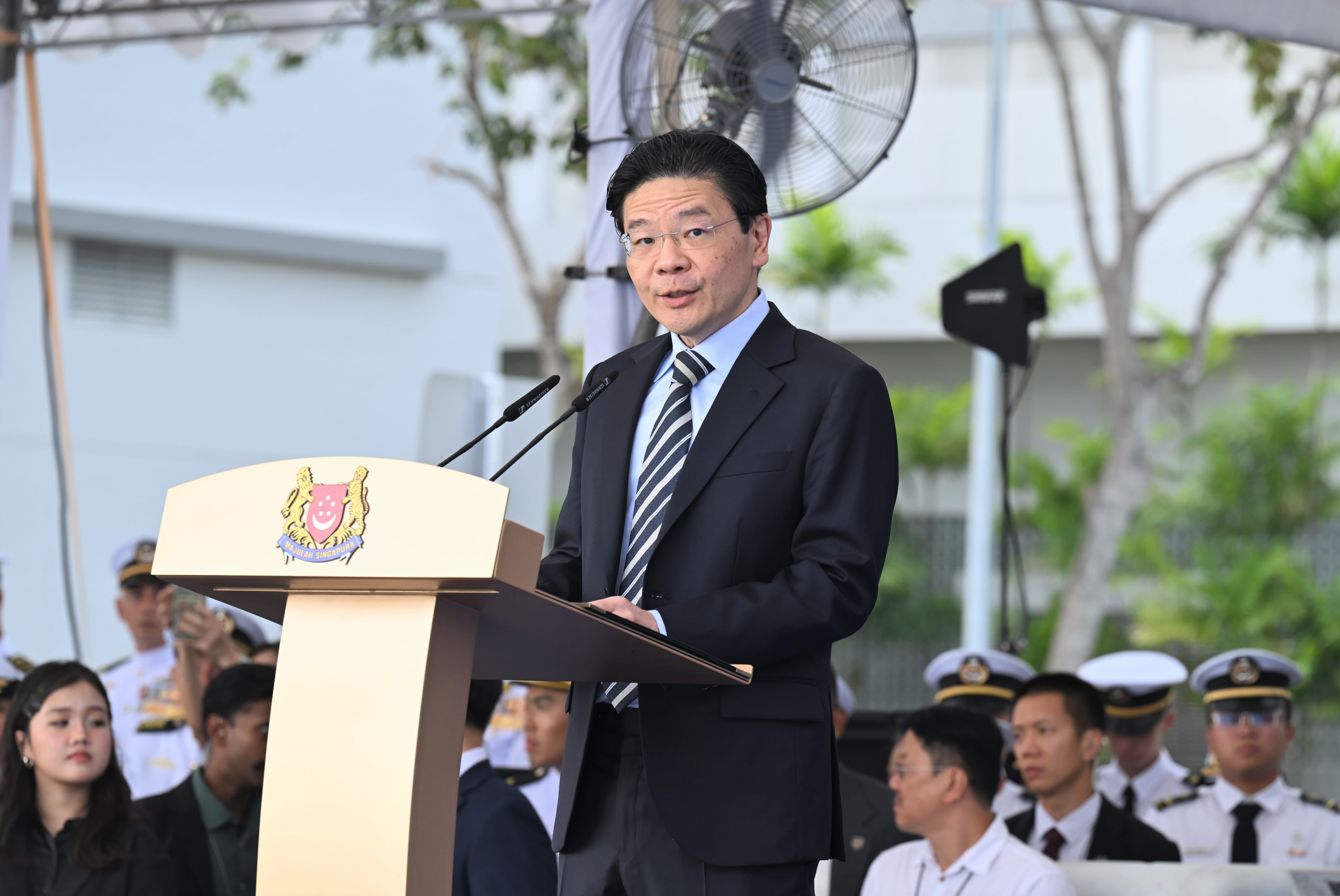 Prime Minister (PM) and Minister for Finance Mr Lawrence Wong delivered an address at the joint commissioning ceremony of the Republic of Singapore Navy’s first and second Invincible-class submarines, RSS Invincible and Impeccable. 
