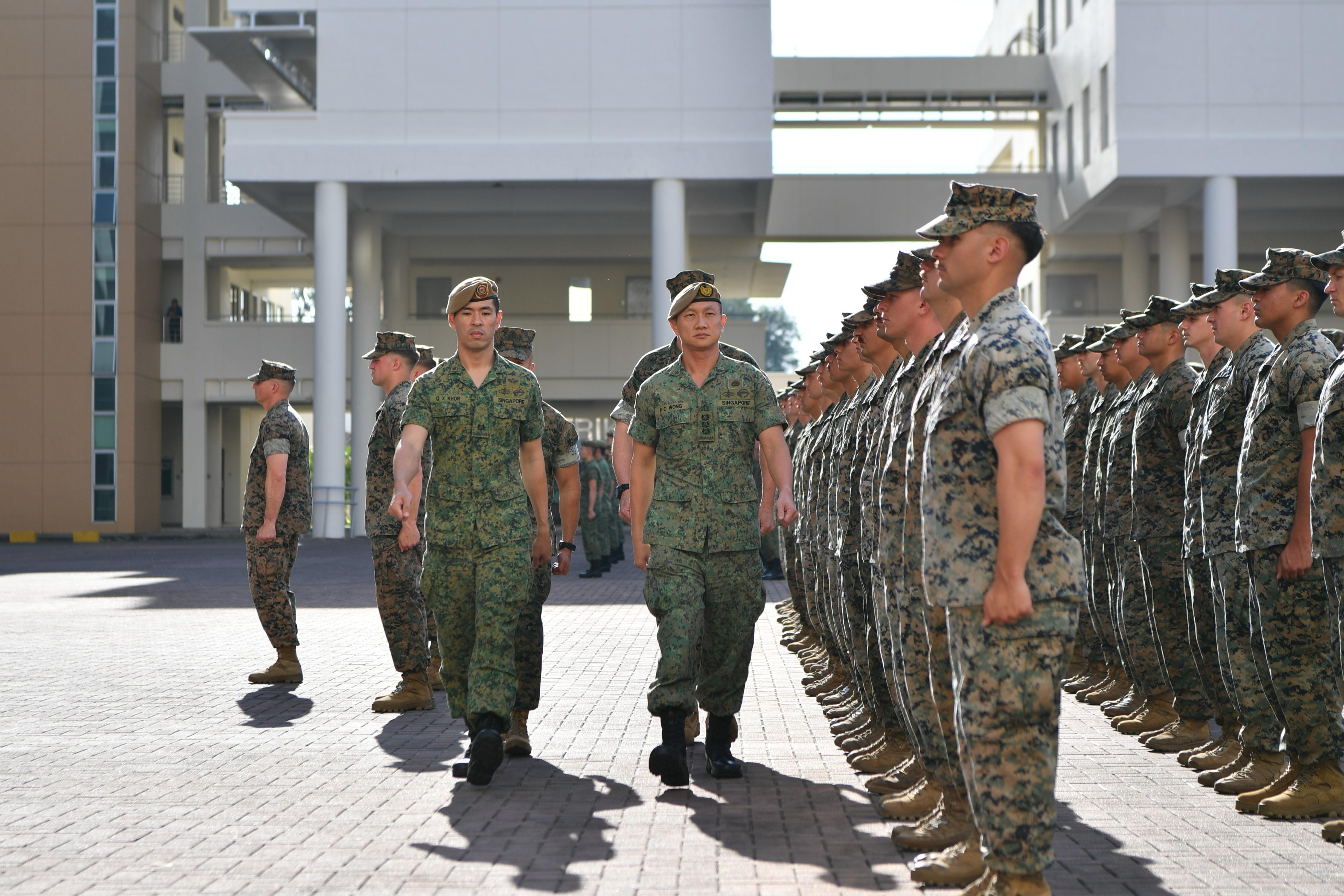 COL Wong inspecting the parade.
