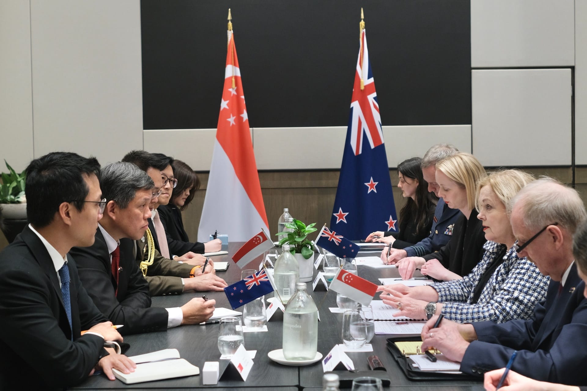 Minister for Defence Mr Chan Chun Sing met with New Zealand Minister of Defence Judith Collins KC earlier today in Auckl