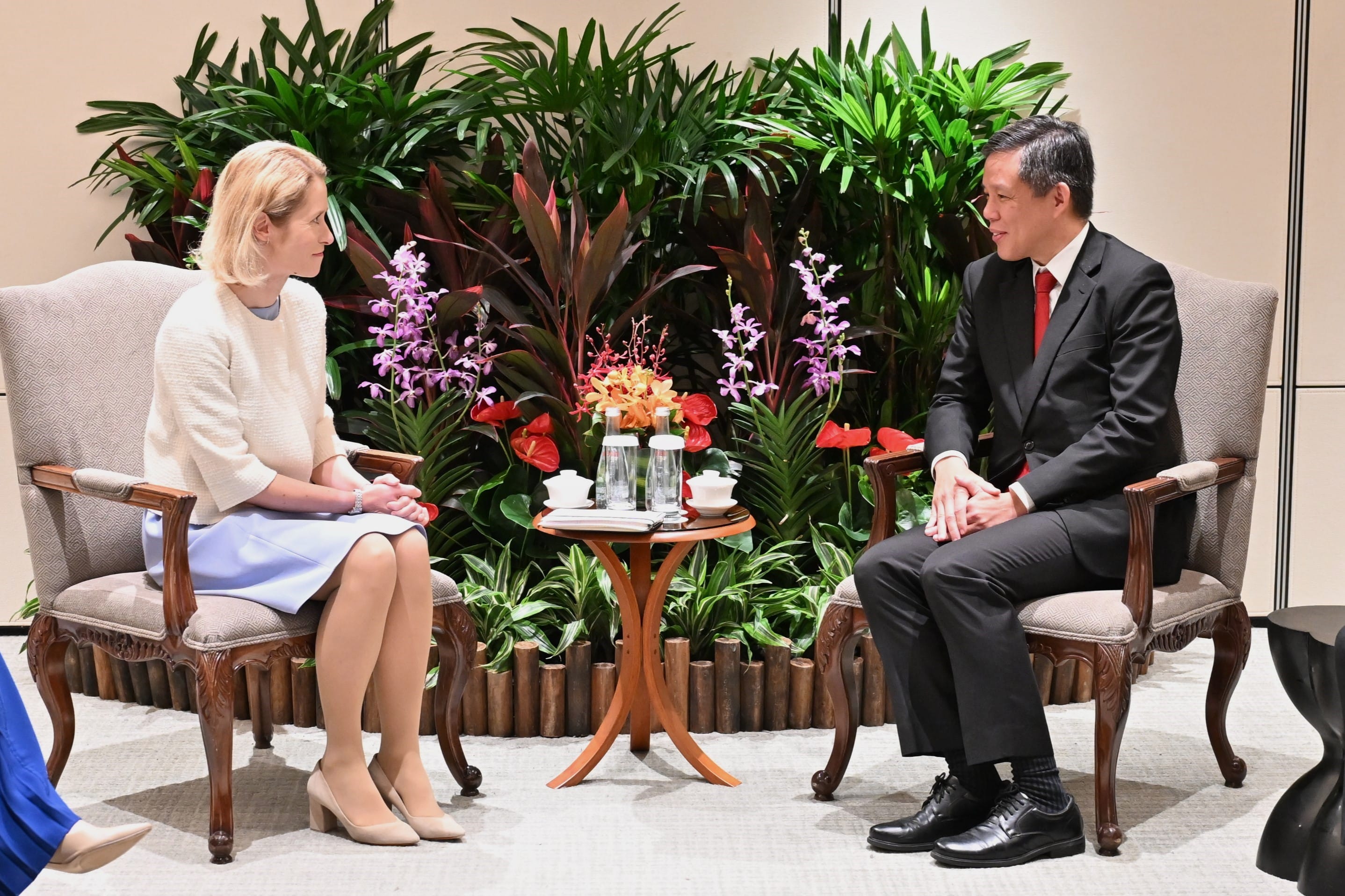 European Union Vice-President and High Representative for Foreign Affairs and Security Policy Kaja Kallas called on Minister for Defence Mr Chan Chun Sing this morning on the sidelines of the 22nd Shangri-La Dialogue.