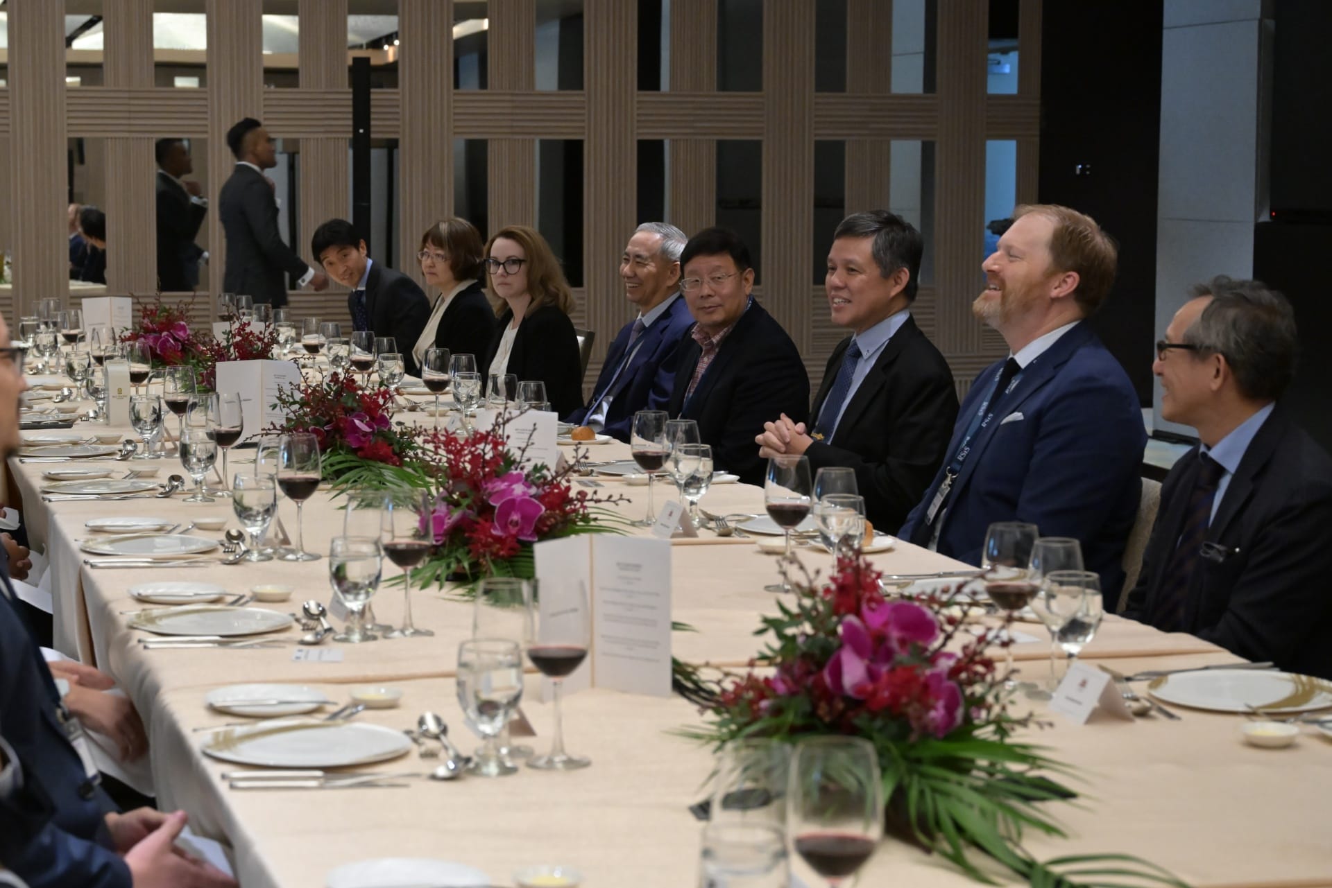 Minister for Defence Chan Chun Sing hosting the closing lunch for the 7th RSIS Trilateral Exchange. (Photo Credit: MINDEF)