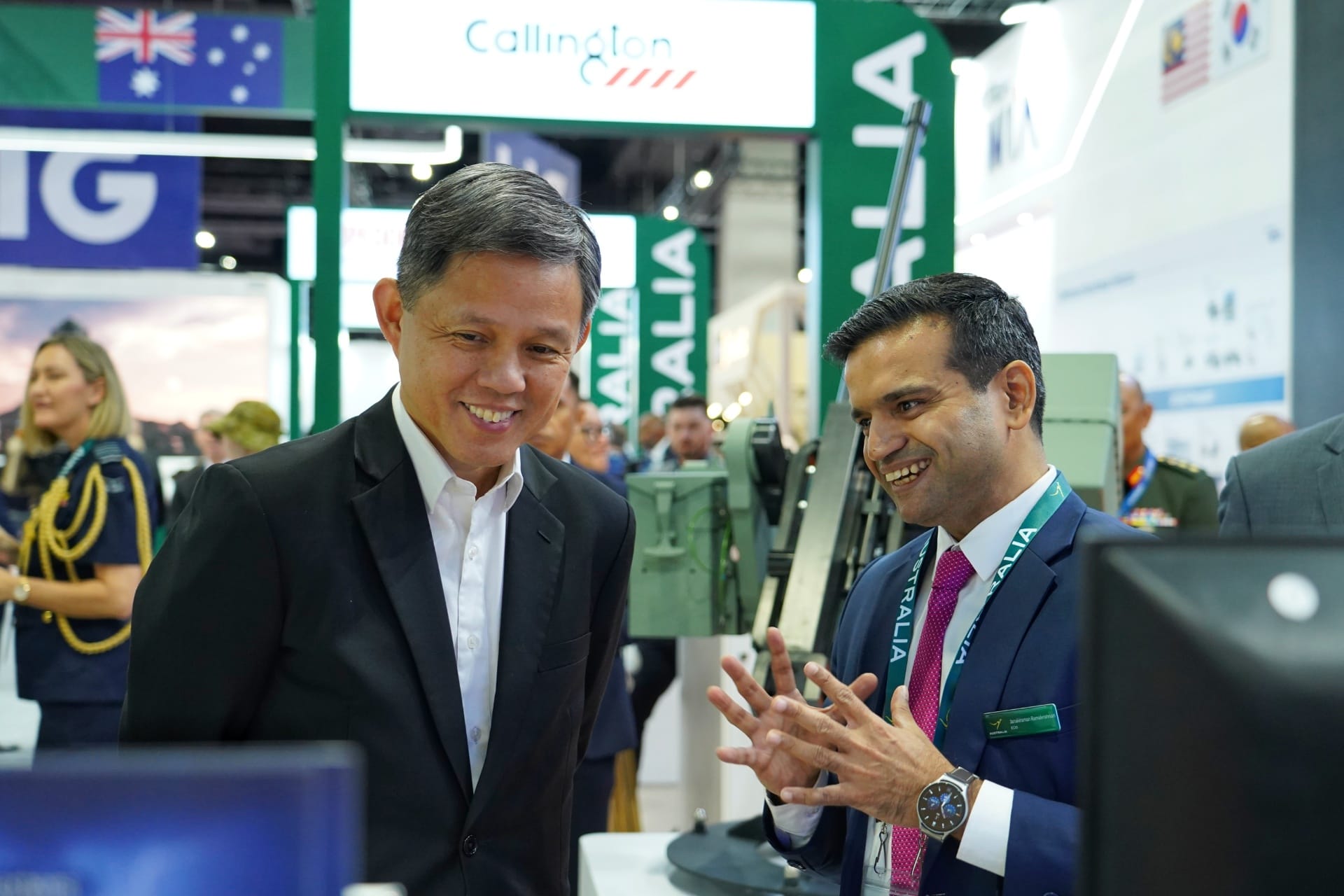 Mr Chan visiting an exhibition booth at DSA.