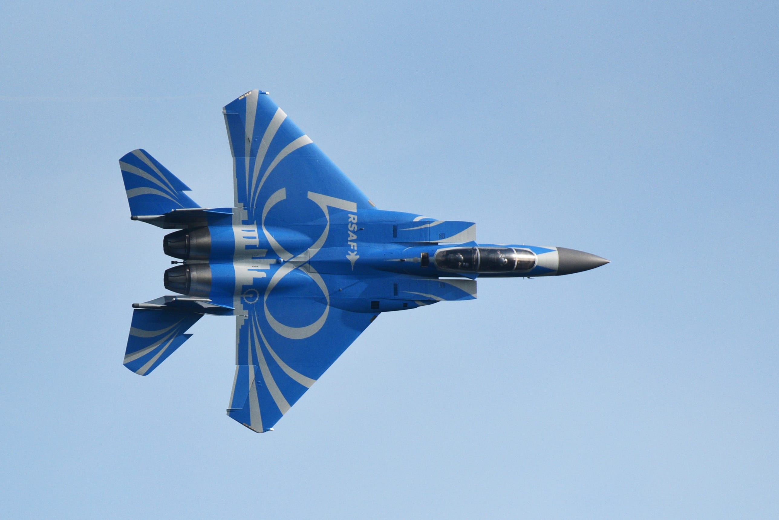 The RSAF50-themed F-15SG aircraft.