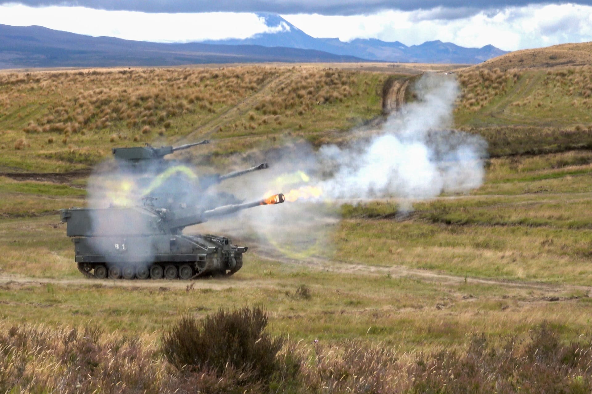 SSPHs participating in the live firing exercise at the Waiouru Military Training Area, New Zealand.
