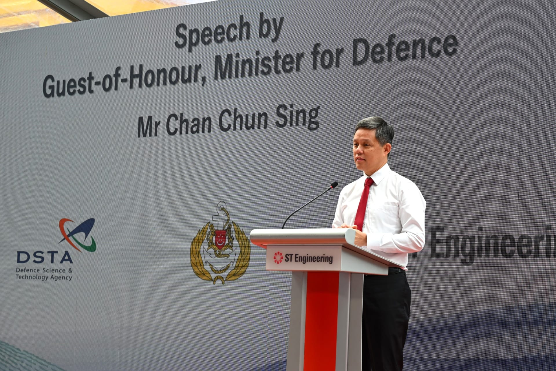 Mr Chan delivering a speech at the launch ceremony.