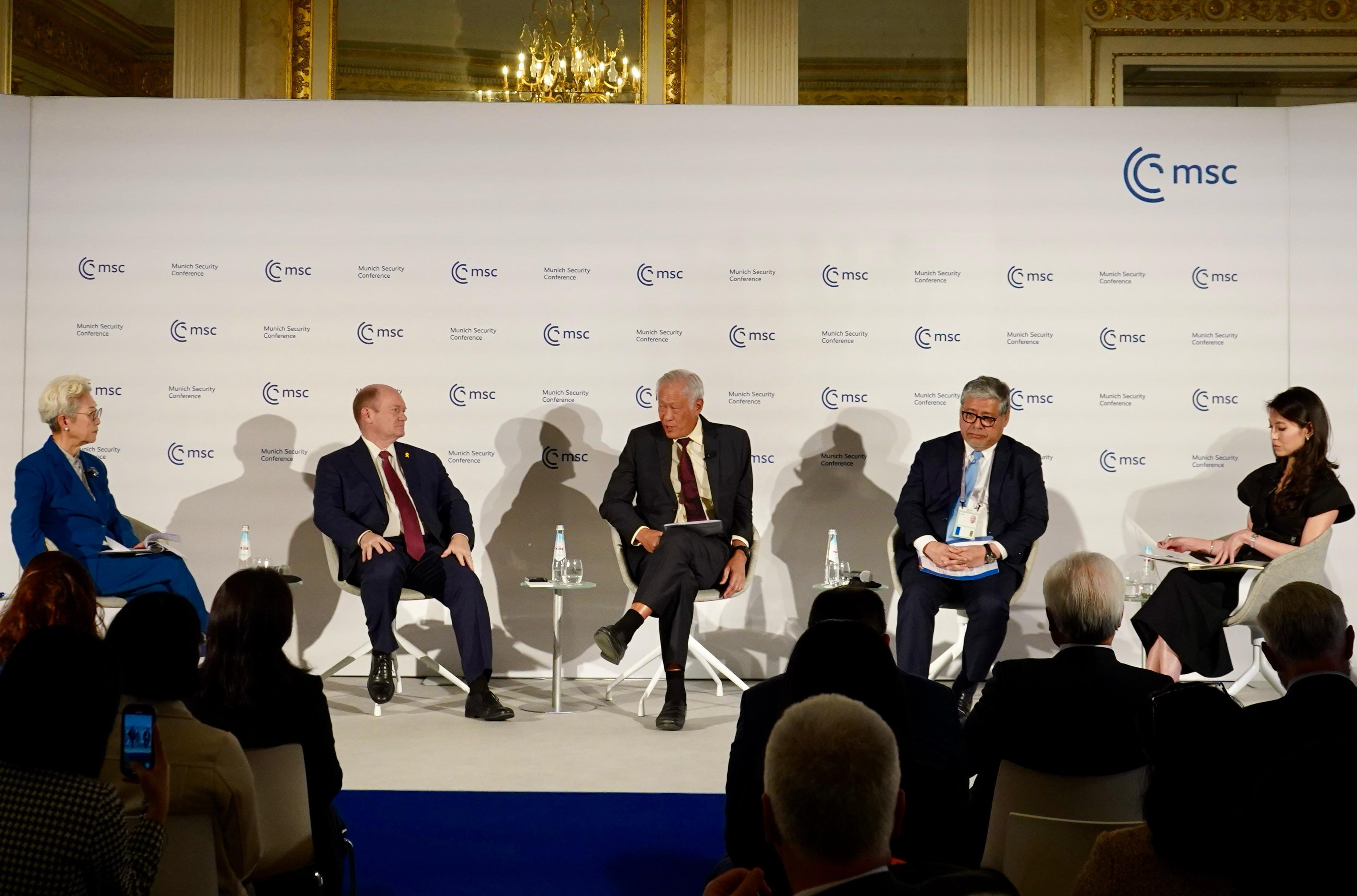 Minister for Defence Dr Ng Eng Hen speaking at the 61st Munich Security Conference (MSC) Main Panel Discussion.
