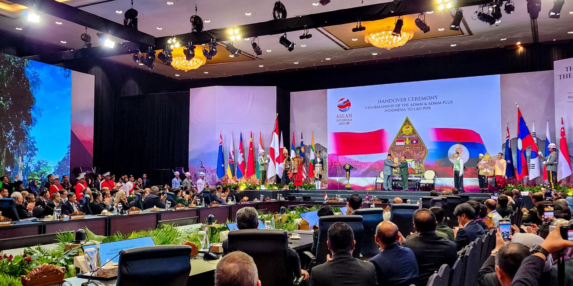 The ADMM-Plus Defence Ministers witnessed the handover of the ADMM and ADMM-Plus Chairmanship from Indonesia to Laos.