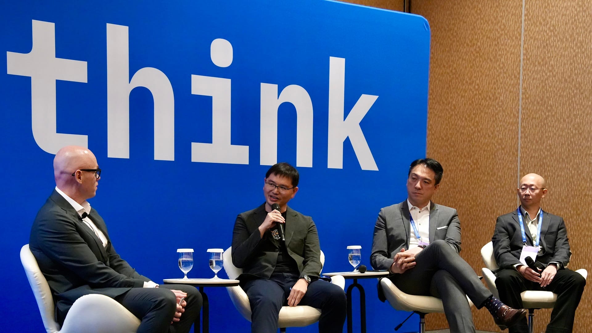 Commander SAF C4 and Digitalisation Command, Military Expert 7 Guo Jinghua (second from left), participating in a panel discussion on the Digital and Intelligence Service and Defence Science and Technology Agency's collaboration with IBM on the use of quantum computing.