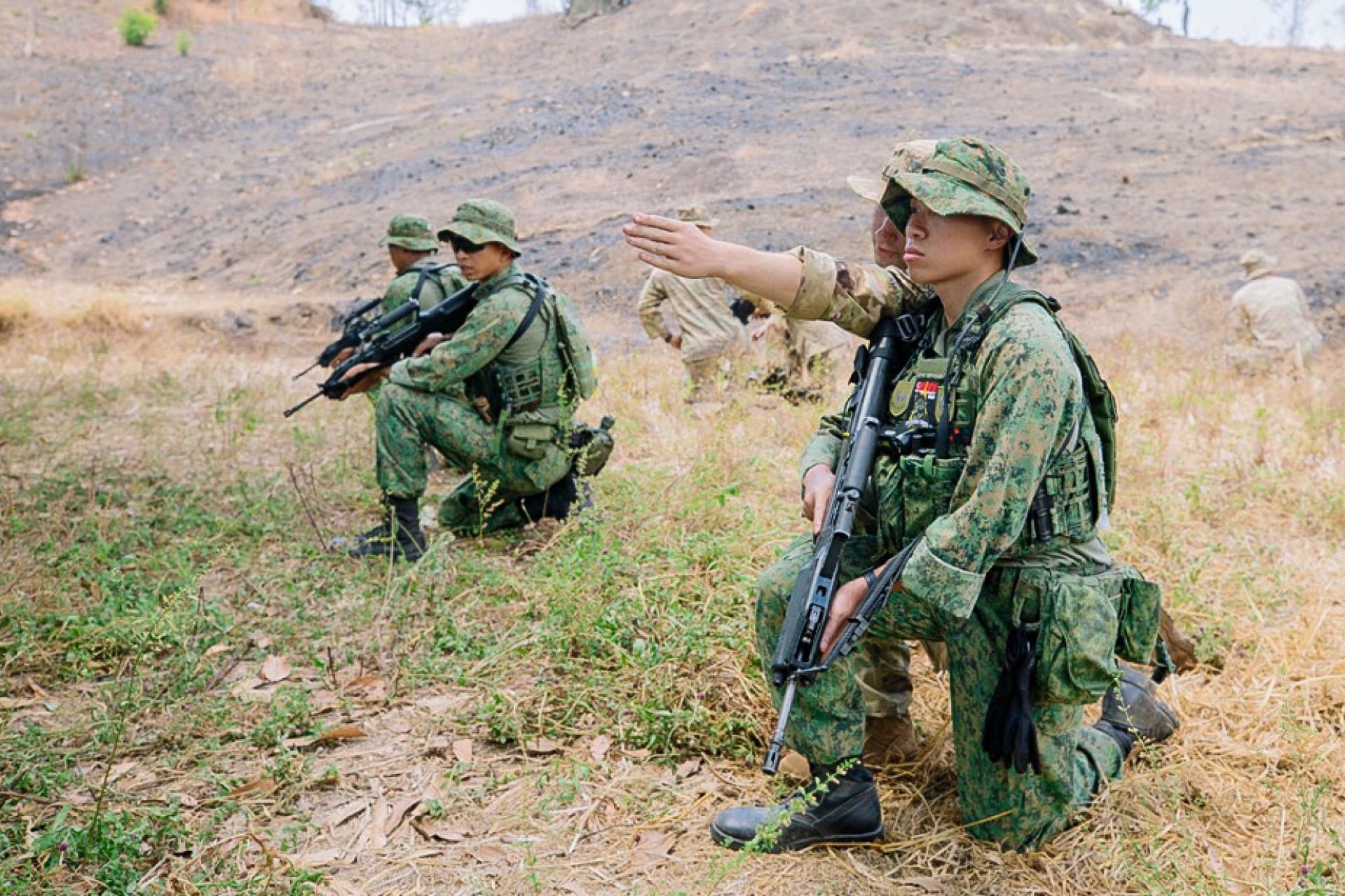 Army personnel participating in the field training phase of Exercise Super Garuda Shield (XSGS).