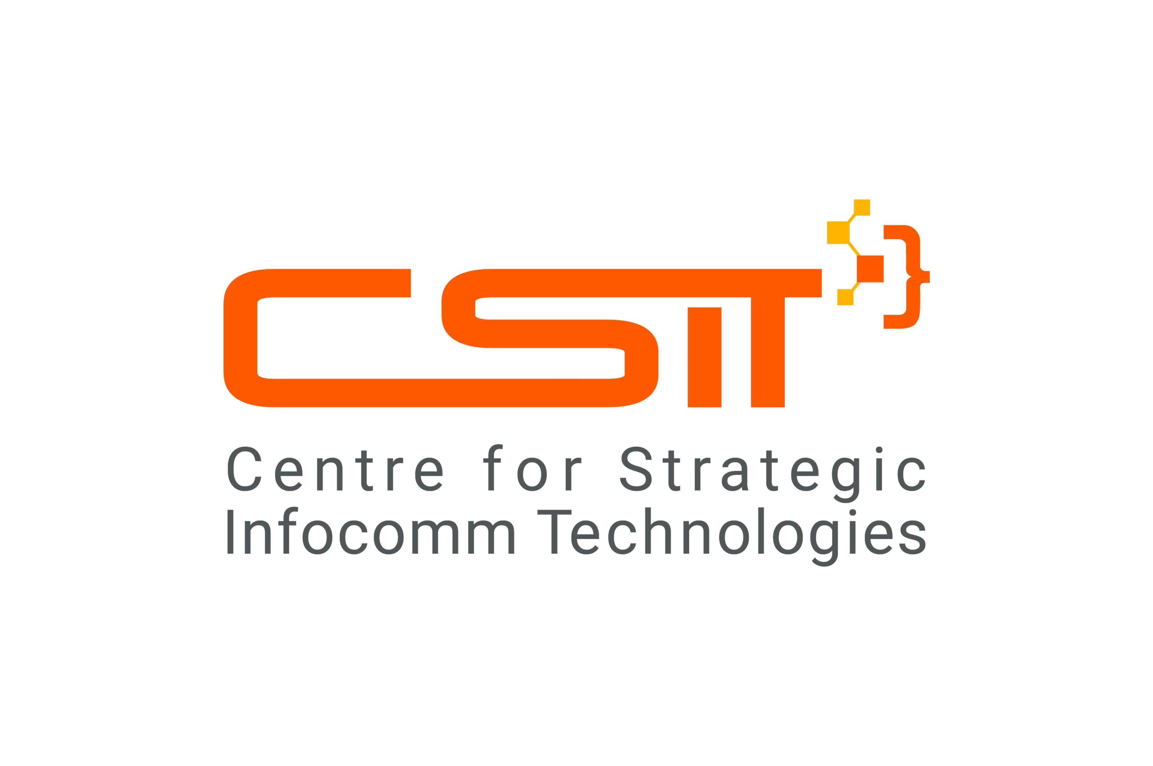 Logo of Centre for Strategic Infocomm Technologies with orange CSIT text.