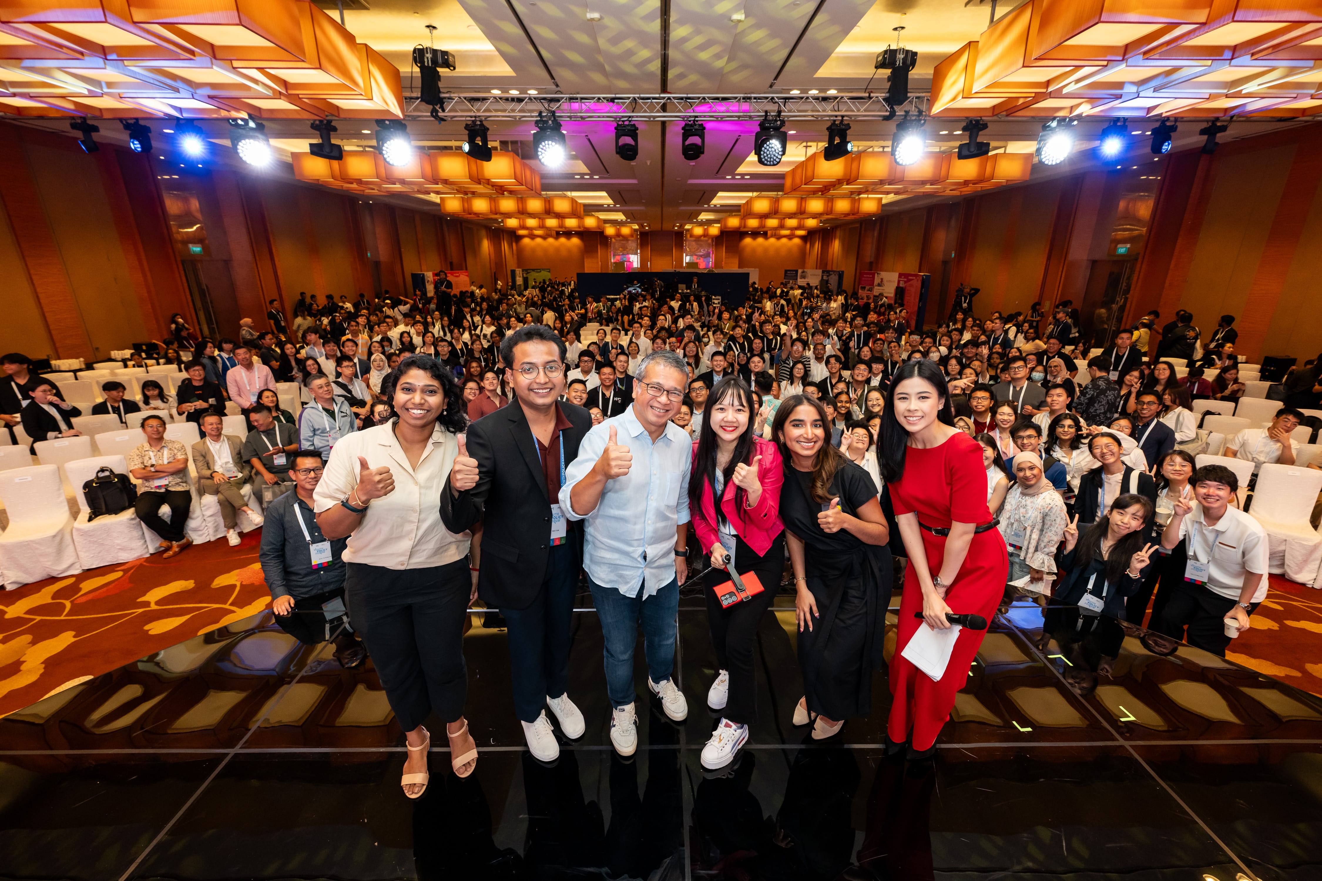 Group photo at an event, with Minister Edwin Toh.
