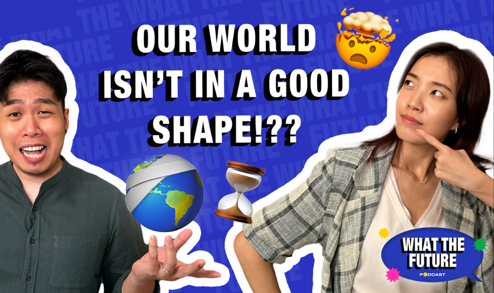 Thumbnail of a man and women, with graphics and text stating that our world is not in a good shape.