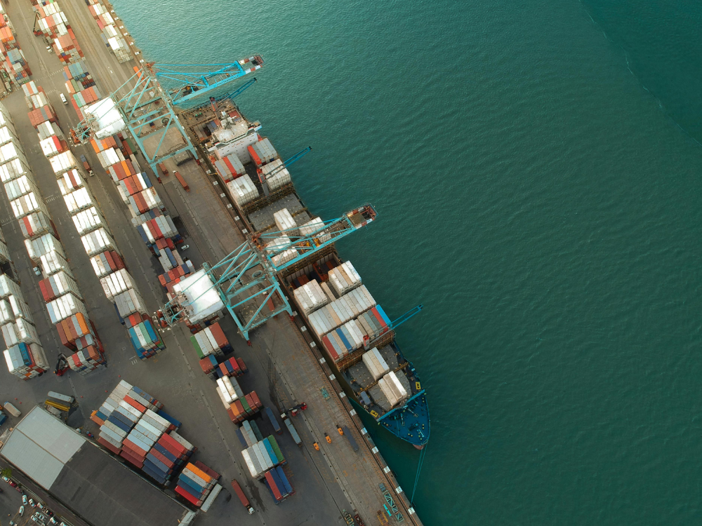 Birds eye view of ships