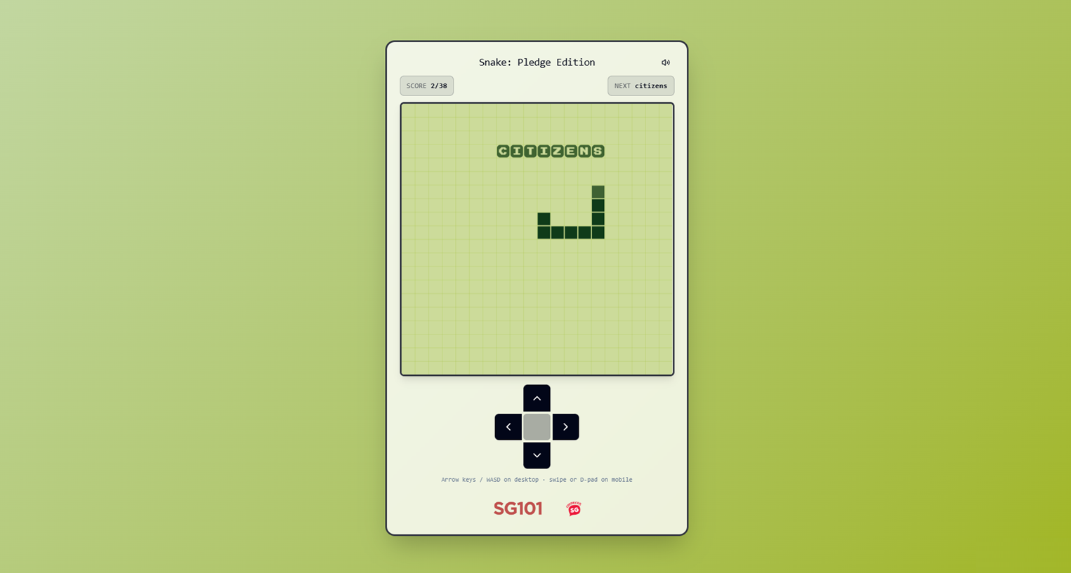 Retro snake game on a mobile device