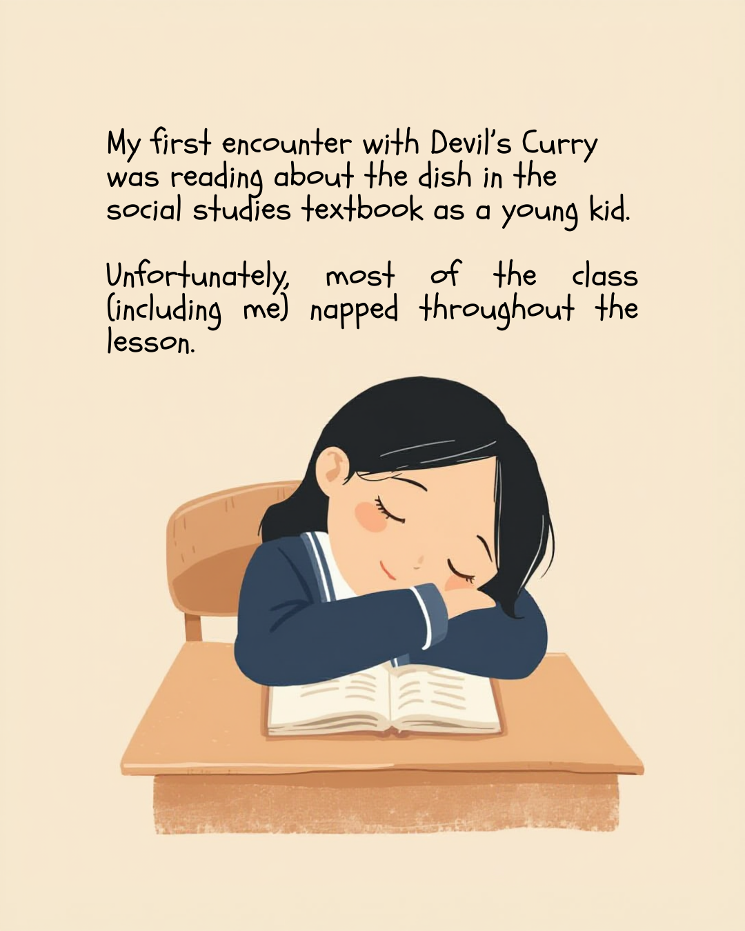 A description of how the author first encountered it in a textbook