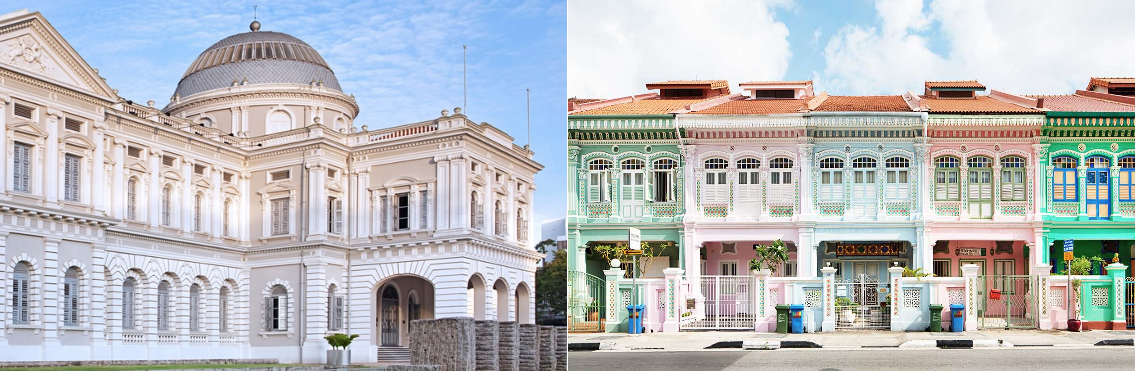 National Museum of Singapore and Shophouses