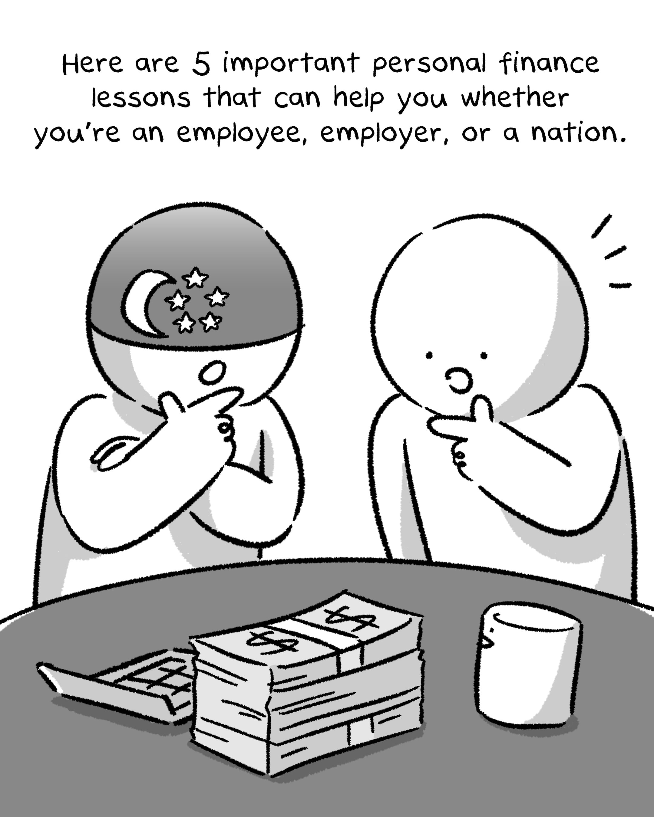 The Woke Salarymen comic panels on Lessons About Wealth That We've Learnt from Singapore