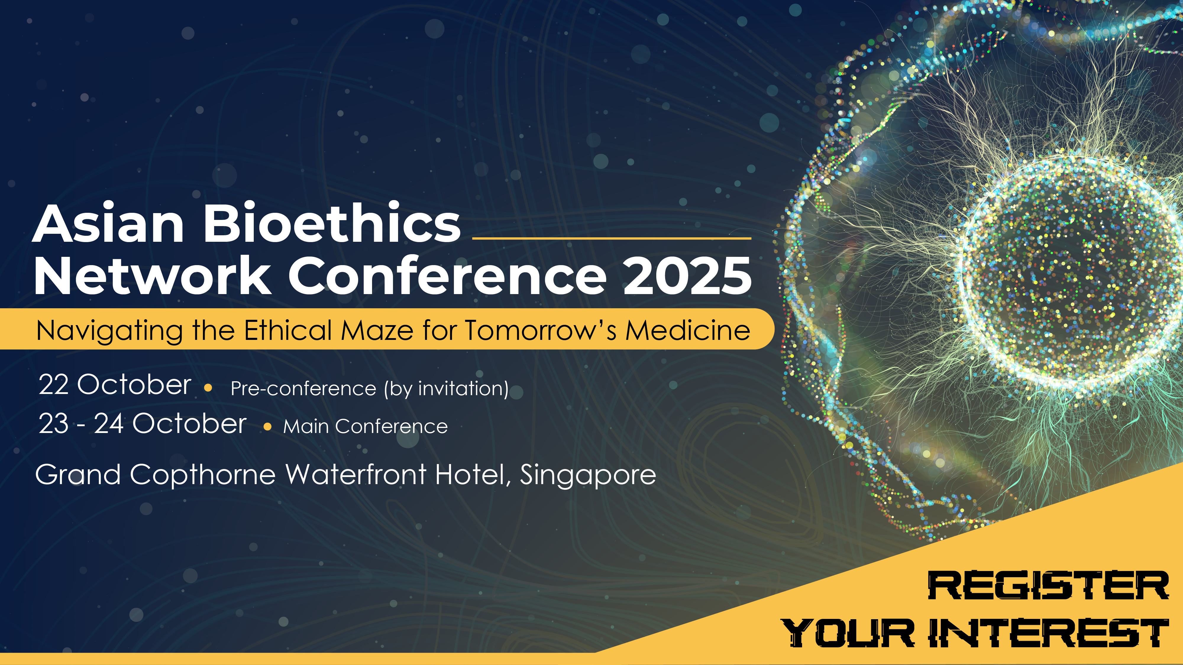 Event banner for Asian Bioethics Network Conference 2025 with event details.