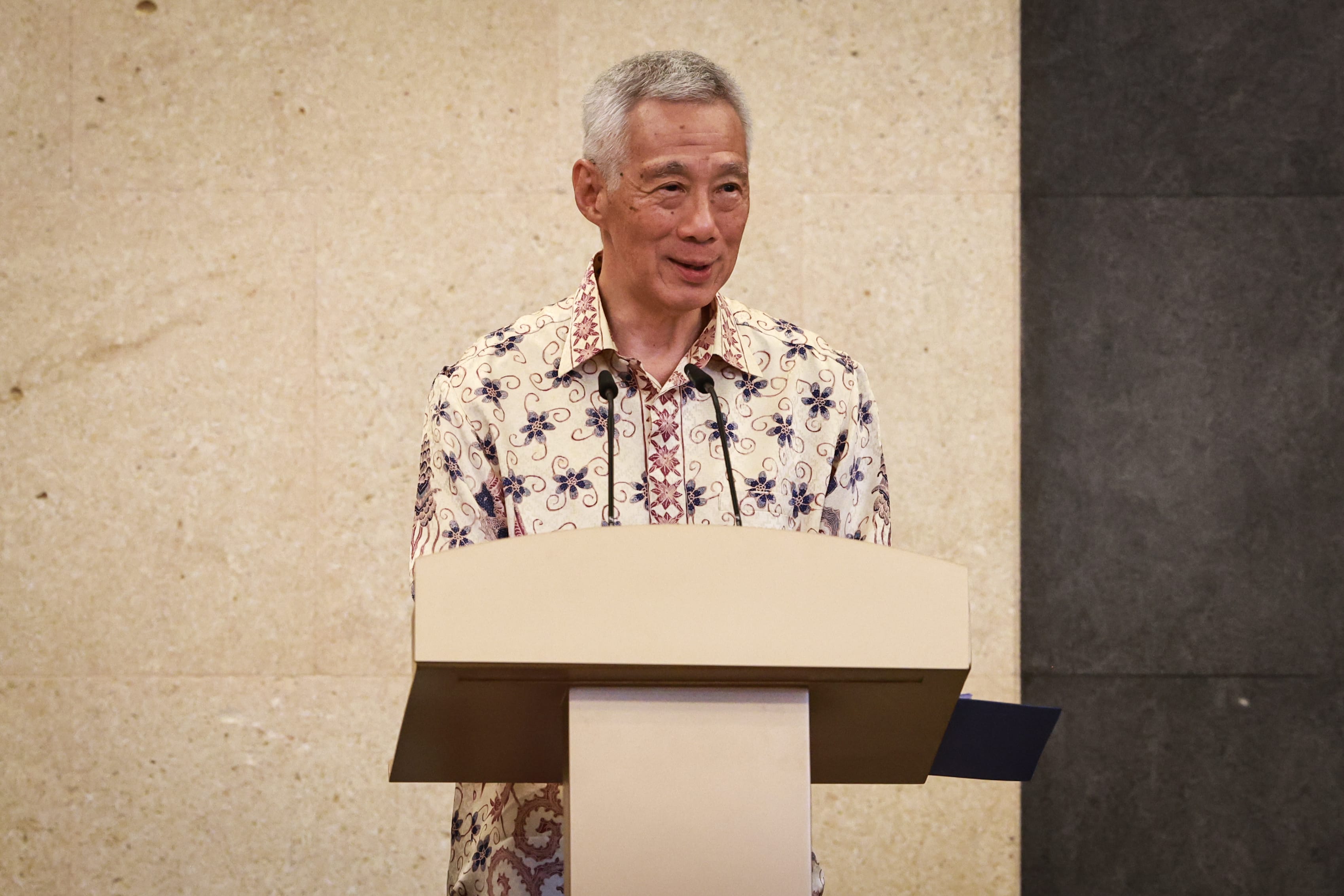 Senior Minister Lee Hsien Loong at the launch of Professor Jayakumar’s book “Creating Three Unique Singapore Laws” on 12 August 2026. 