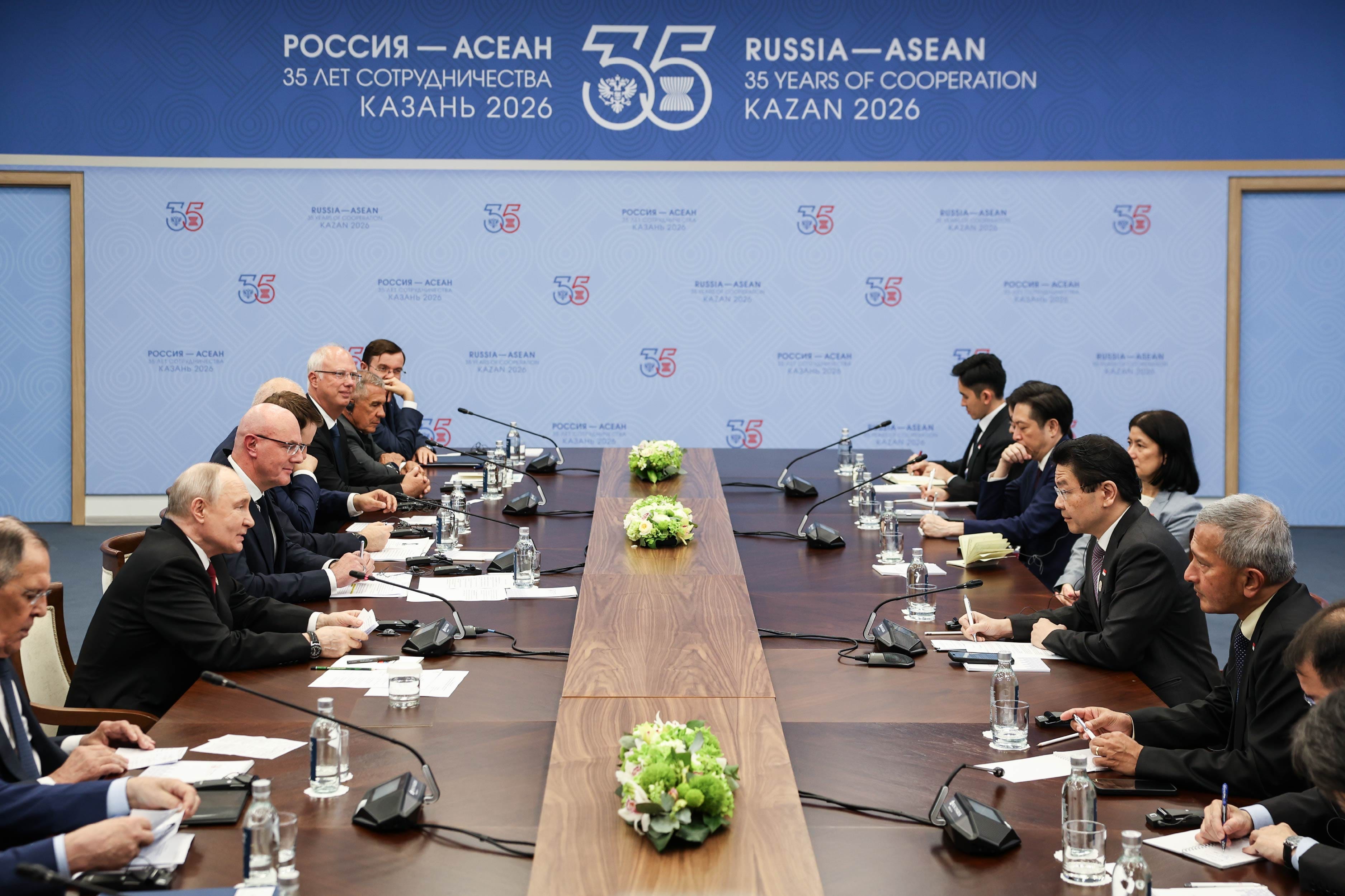Photo of Bilateral Meeting with PM Lawrence Wong and President Vladimir Putin