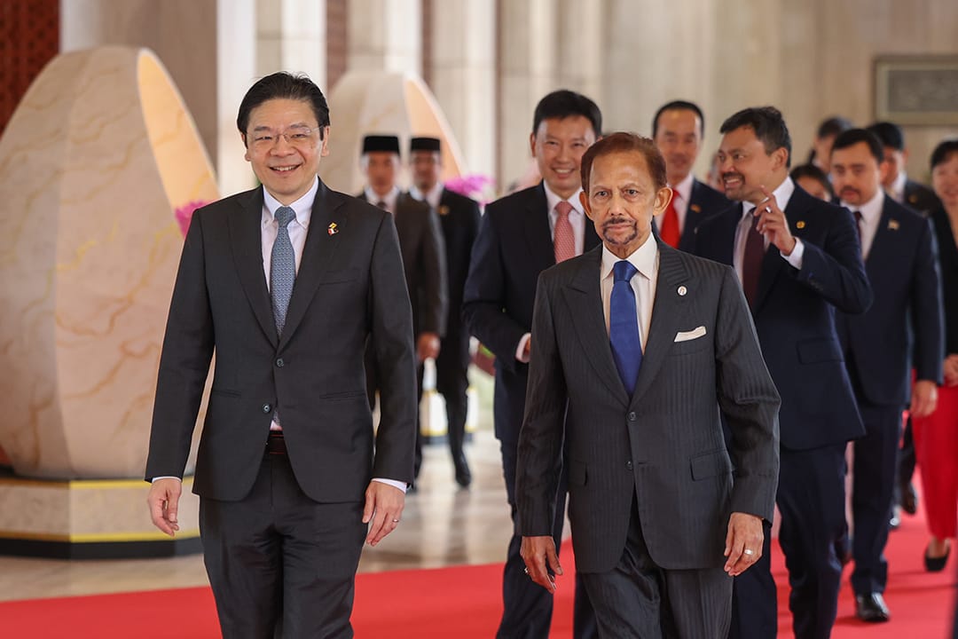PM Lawrence Wong with His Majesty Sultan Haji Hassanal Bolkiah of Brunei.