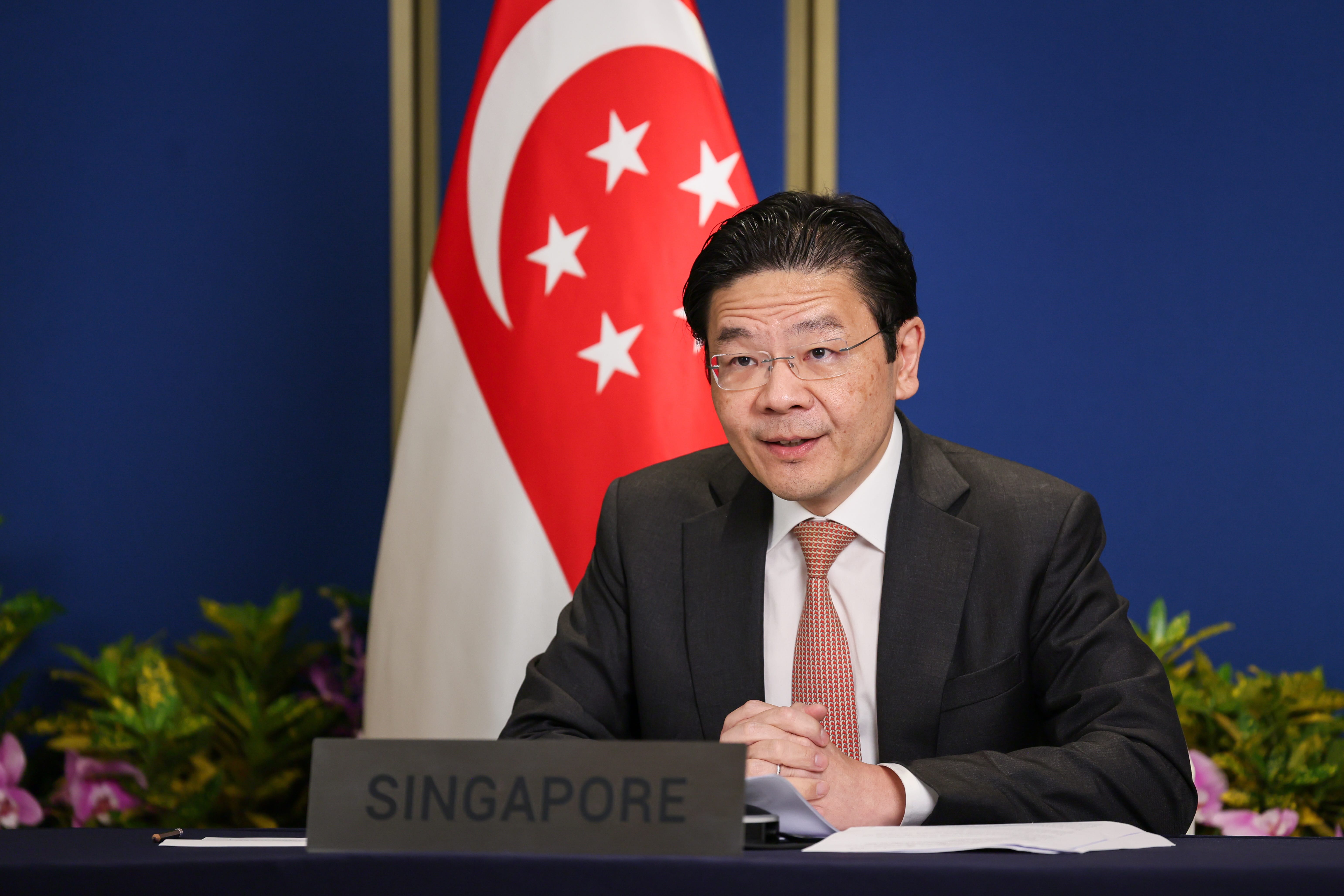 Photo of PM Lawrence Wong at the Virtual Leaders’ Meeting on Frontier AI Safety Co-Hosted by Norway and Finland