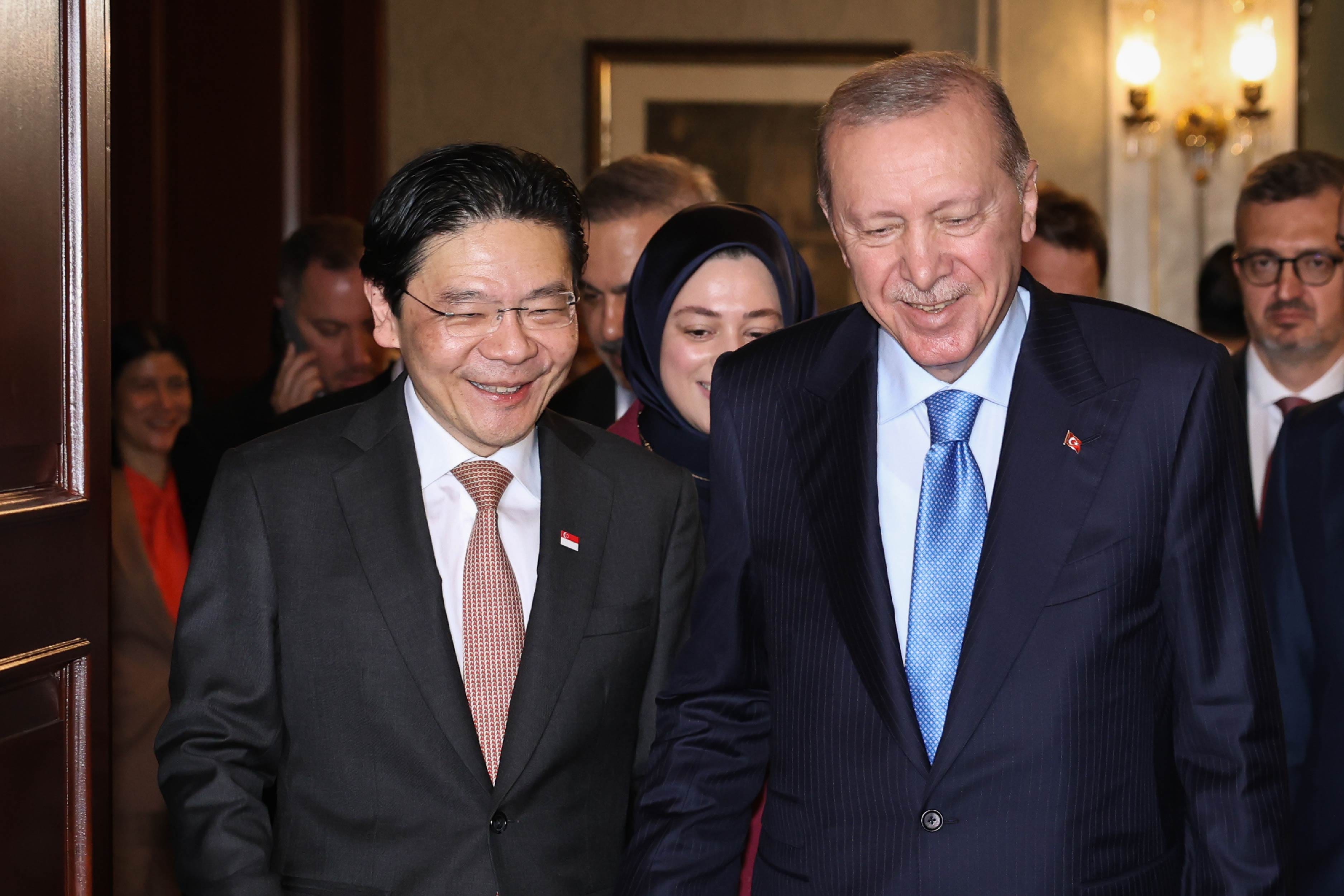 Photo of PM Lawerence Wong and President of the Republic of Türkiye Recep Tayyip Erdoğan