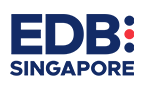 EDB Singapore logo in navy with red accent on final letter.