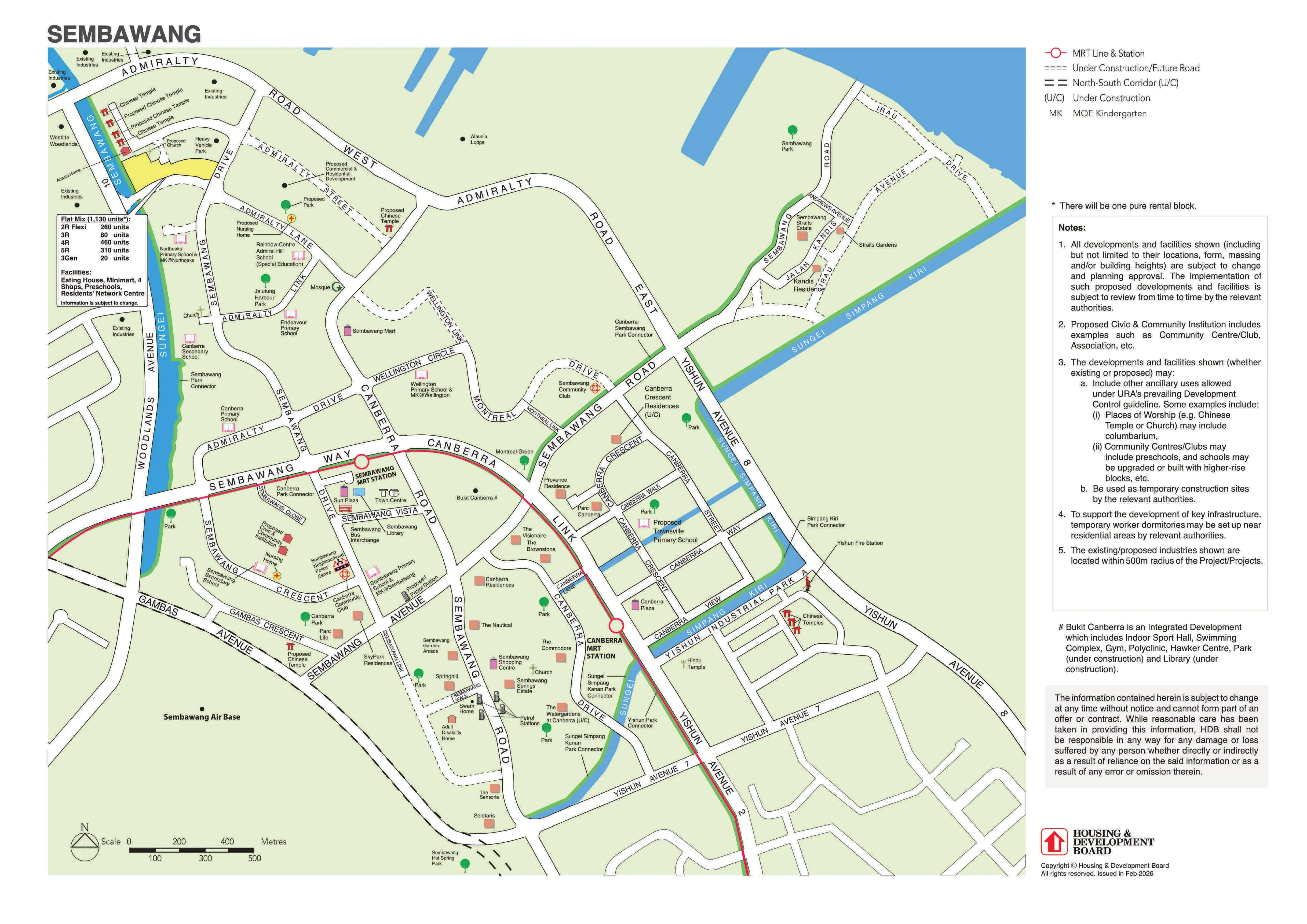 Map of Sembawang BTO projects