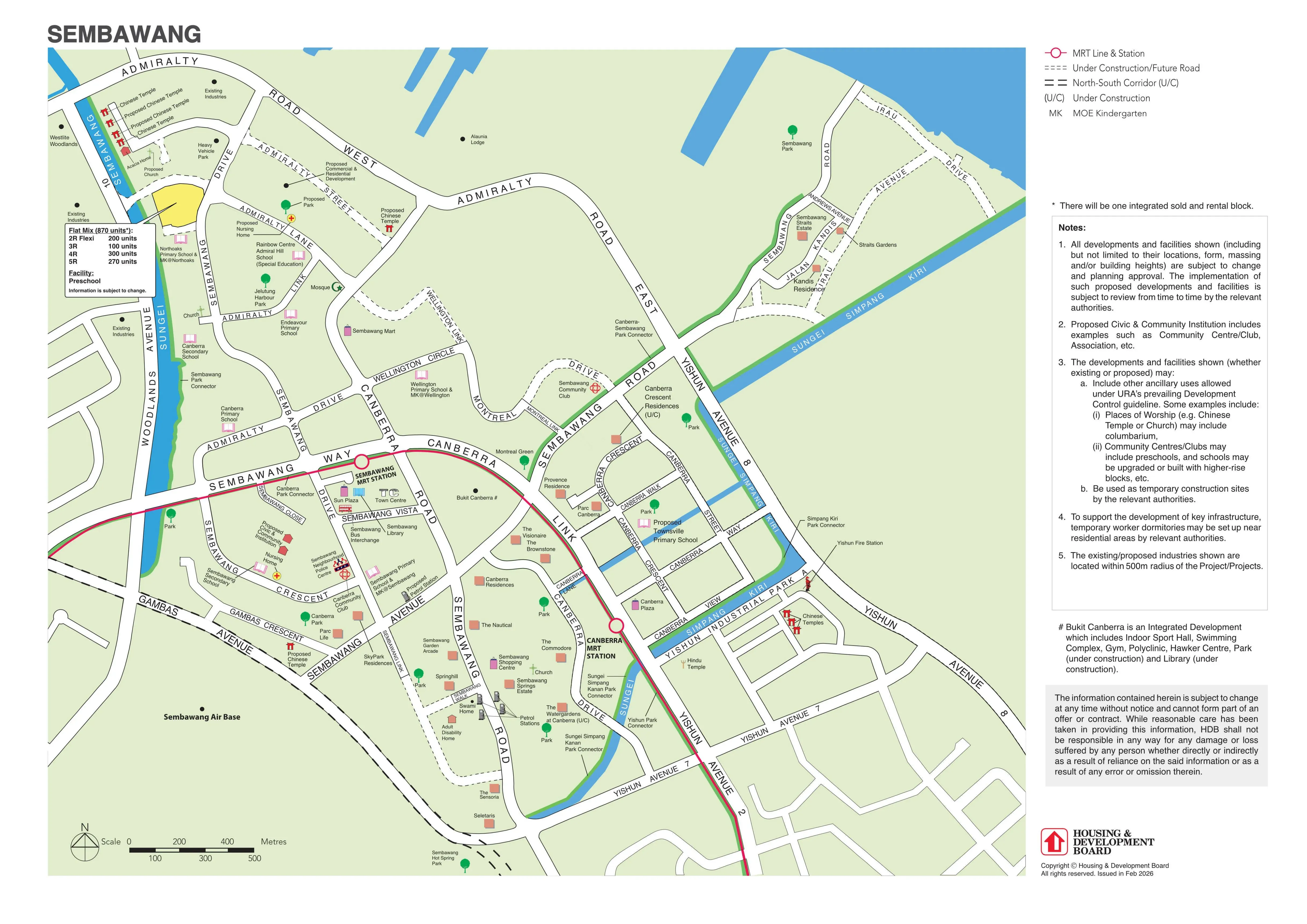 Map of Sembawang BTO projects