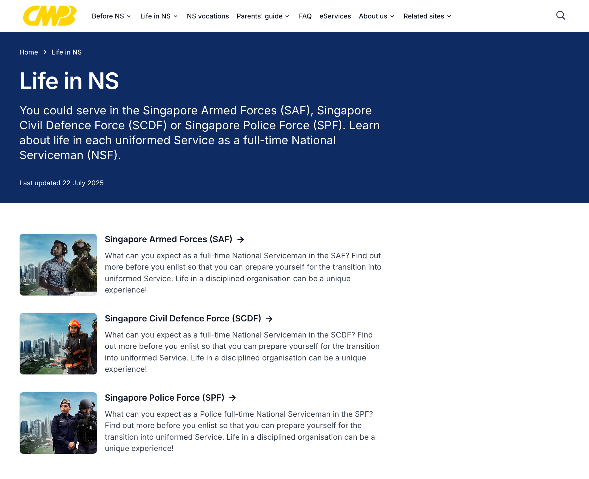 Screenshot of CMPB's Overview page.