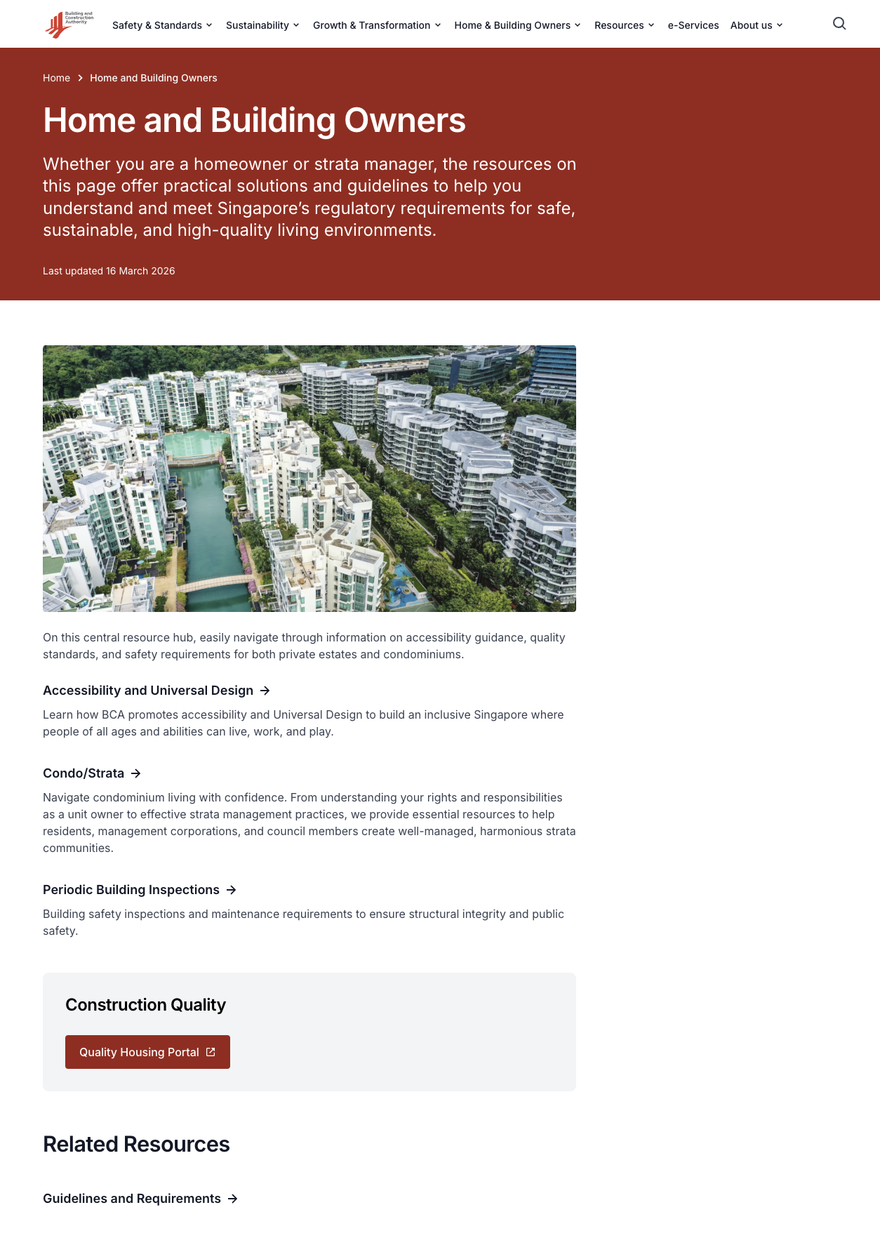 Screenshot of BCA's Overview page.