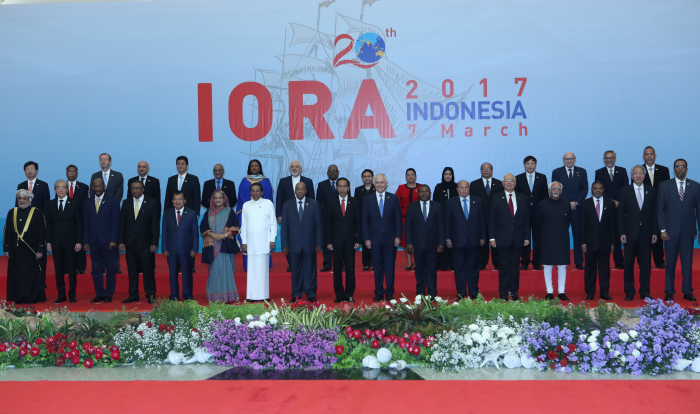Group photo of dignitaries at the IORA 2017 event in Indonesia, 7 March.