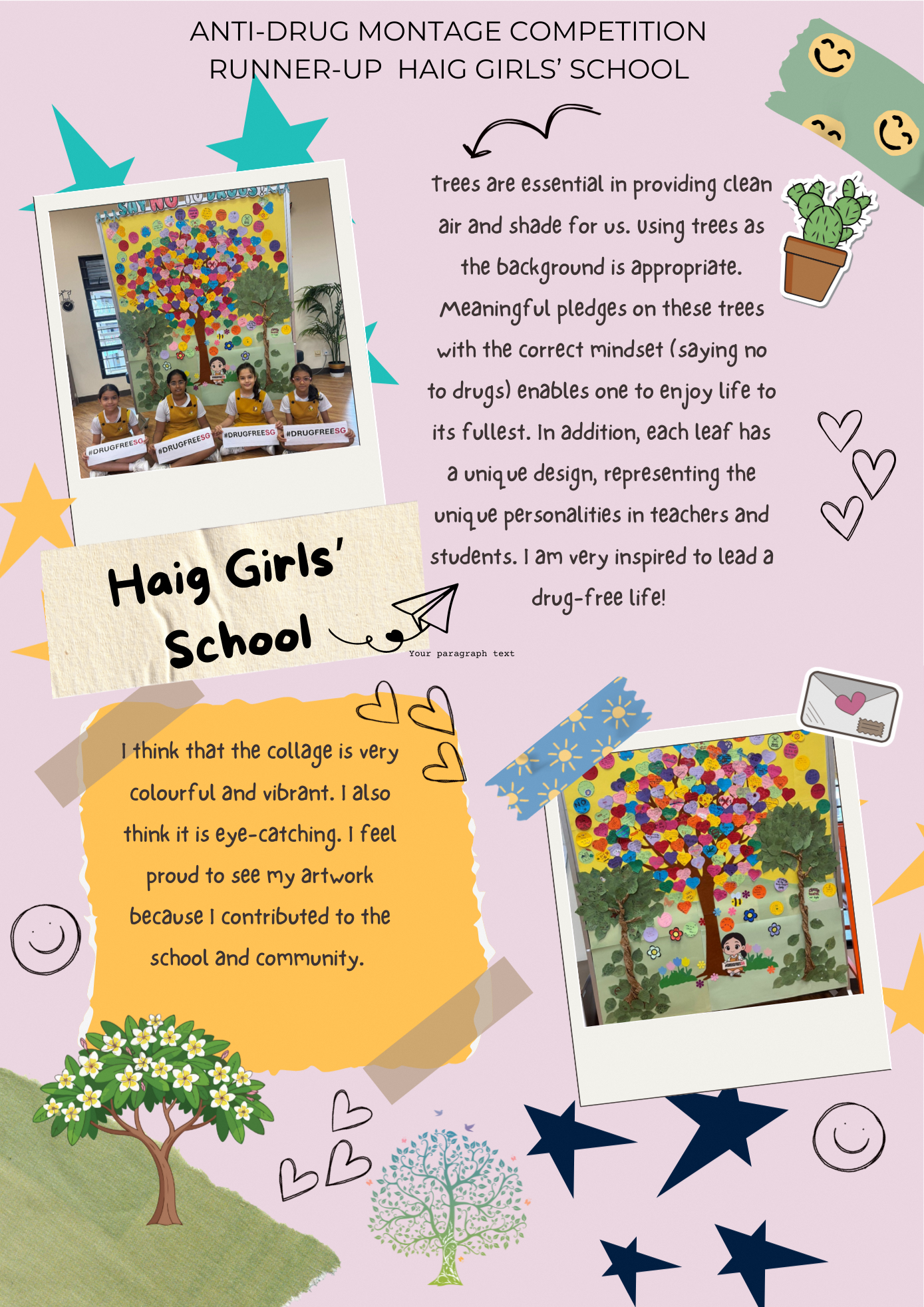 Second highest-rated entry from the Anti-Drug Montage Competition, Haig Girls' School