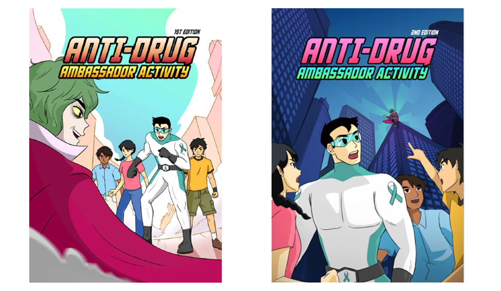Cover pages for anti-drug ambassador activity booklet