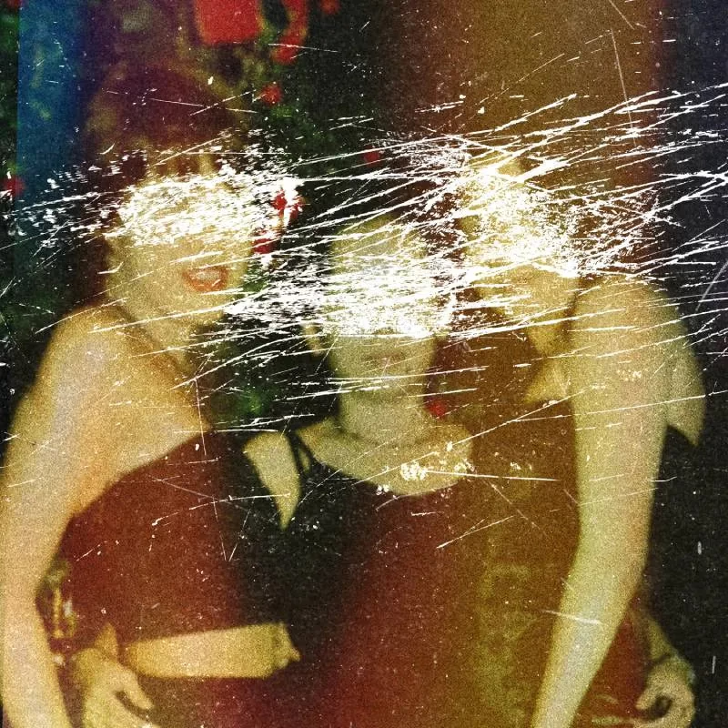 Scratched out photo of a woman