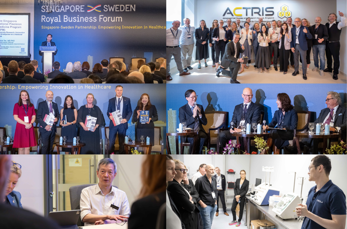 A business forum with multiple panels, participants presenting awards, and groups gathering for discussions with visible branding and logos.