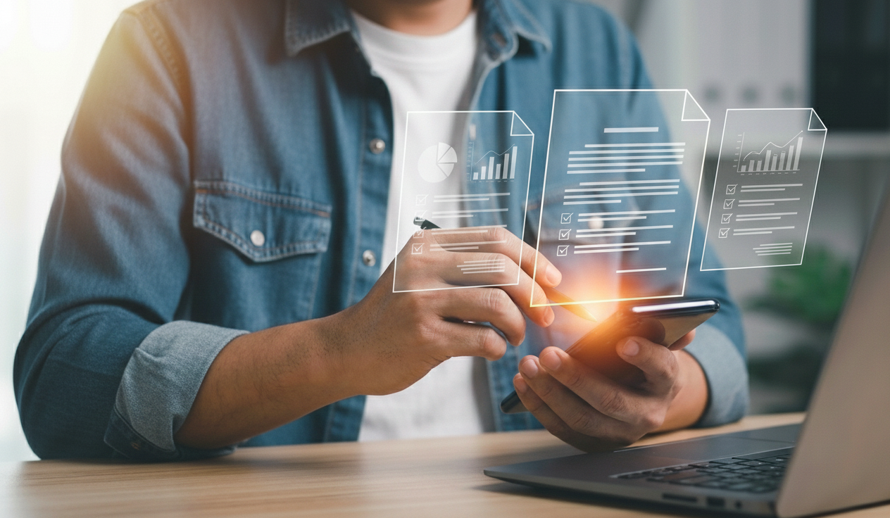 Man holding a smartphone