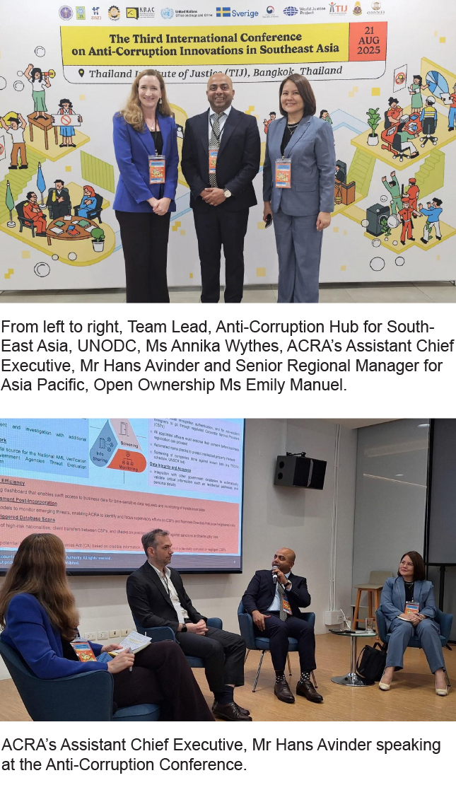 Hans Avinder speaking during panel discussion at Anti-Corruption Conference in Thailand.
