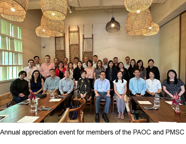 Group photo of PAOC and PMSC members at annual appreciation event.